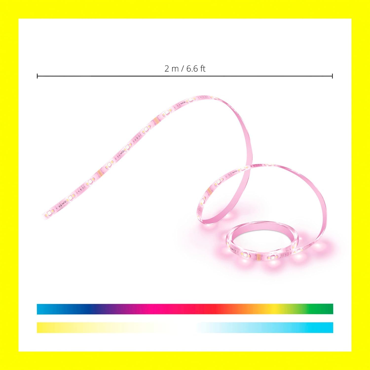 WiZ Connected Smart WiFi LightStrip, 6ft, 16 Million Colors, PMMA, Model 603530, Compatible with Alexa & Google Home, No Hub Required