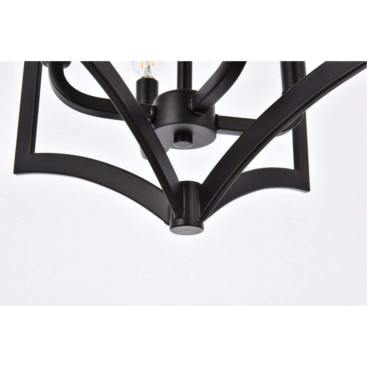 Elegant Lighting Living District Kiera 4 Lights Pendant In Black