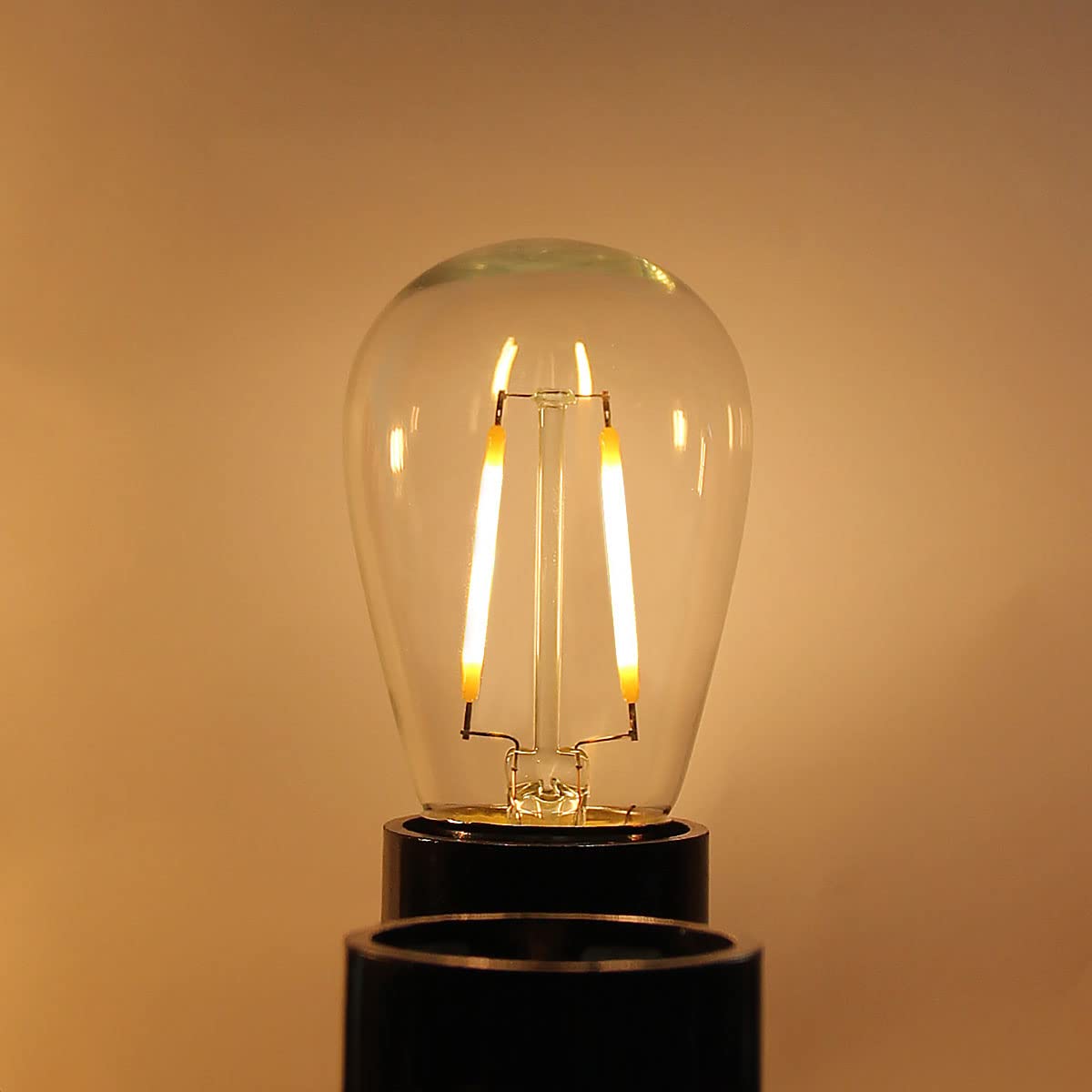 Brimax 2W S14 Led Edison Light Bulbs Outdoor 11W Incandescent Filament Bulb Replacement 2700K Bright Warm White Dimmable, E26 Ba