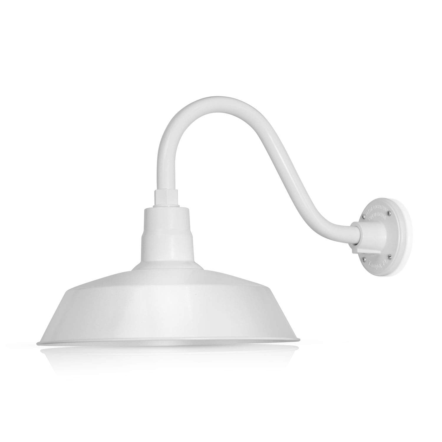 HTM LIGHTING SOLUTIONS Gooseneck Barn Light Fixture 14in. Alloy Steel White 14.5in. Extension Arm UL Listed 2-Pack