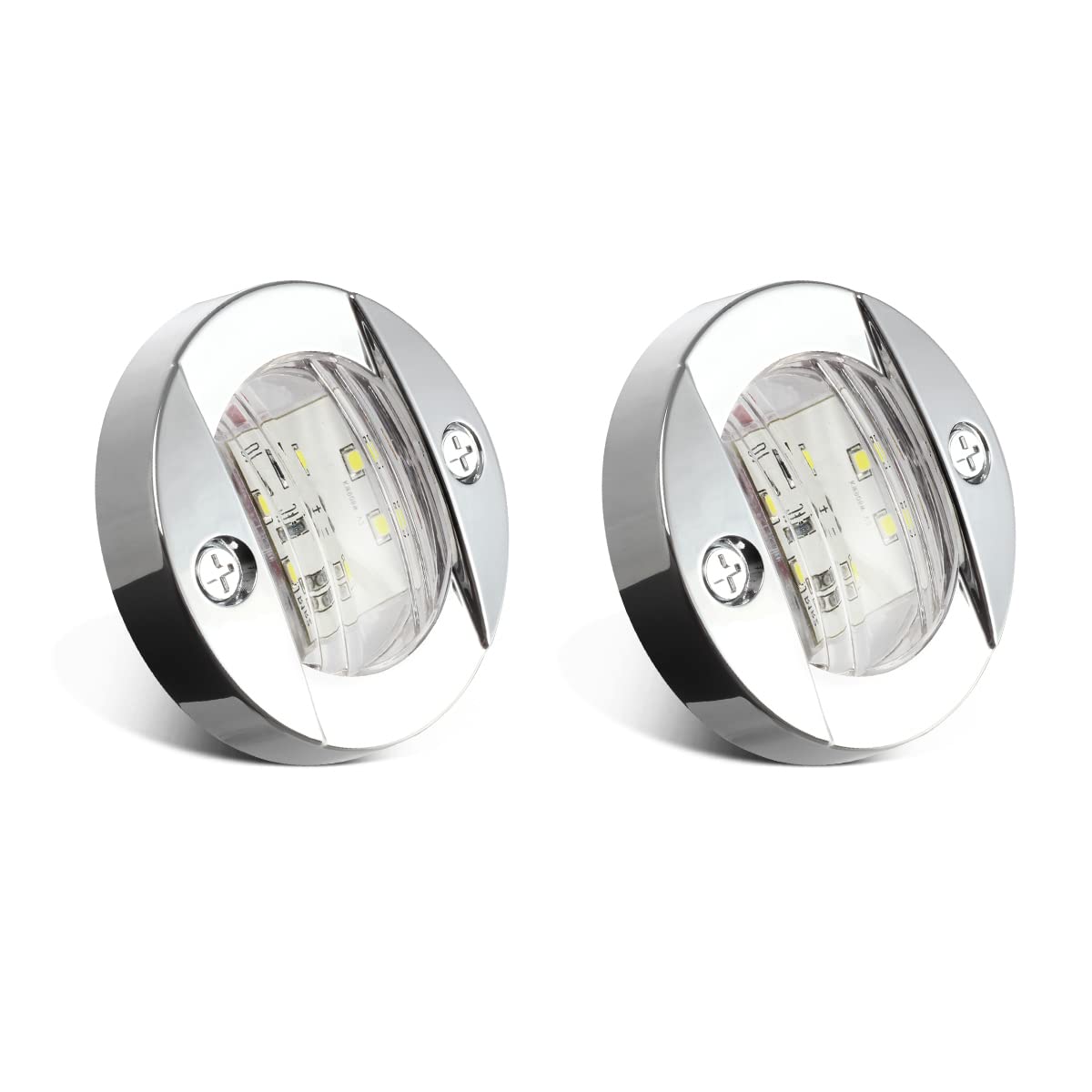 Partsam 3 Waterproof Boat Marine White Led Lights  Courtesy Light  Transom Stern Cabin Lighting For Pontoon Kayak Sailboat  Surface Mount 12V (Pack Of 2)