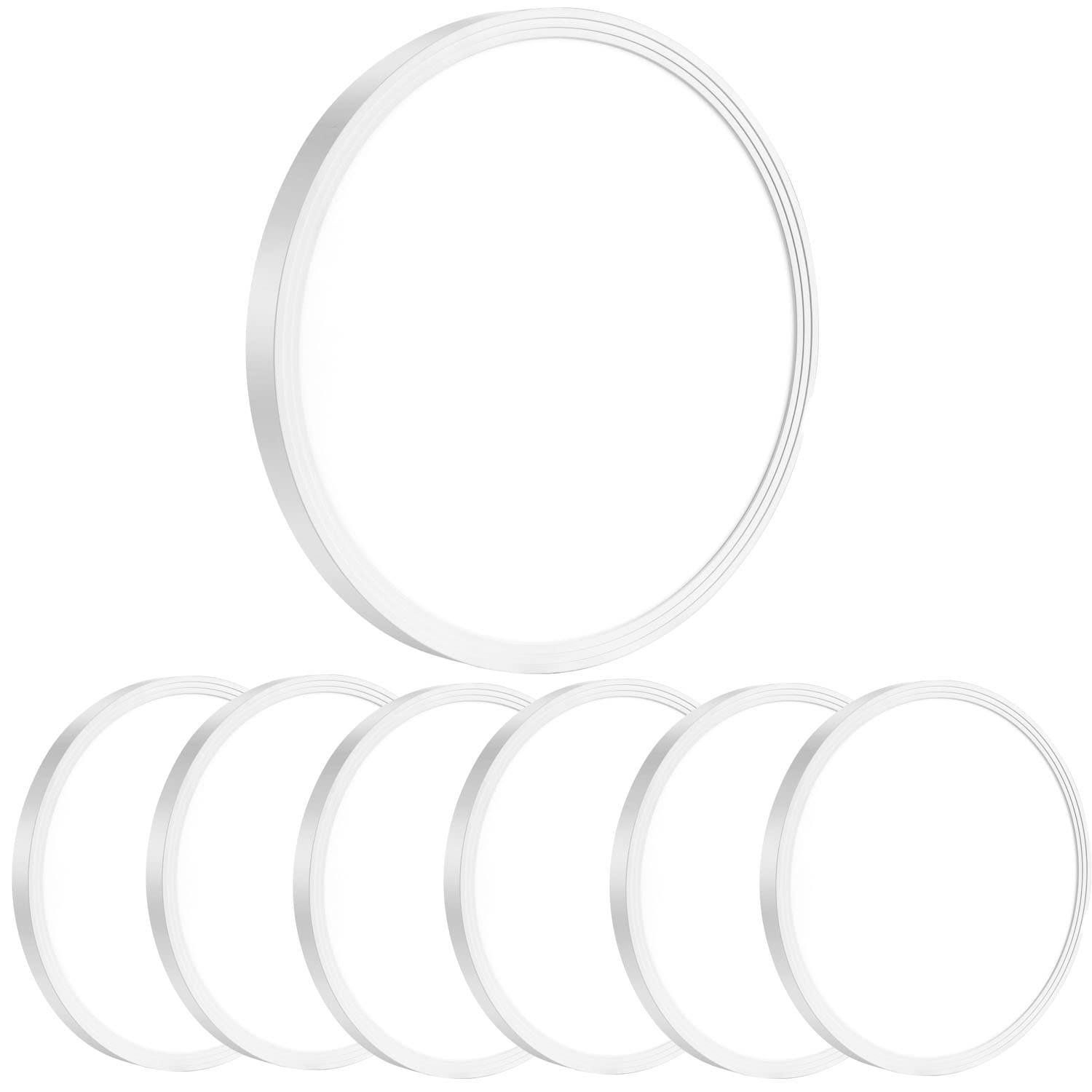 Lexier 6Pack 12 Inch 3200Lm Flush Mount Led Ceiling Lights,White 28W Slim Ceiling Light Fixture Round Day White 6000K Thin Round Flat Ceiling Light 120V Surface Led Ceiling Light 300W Equivalent