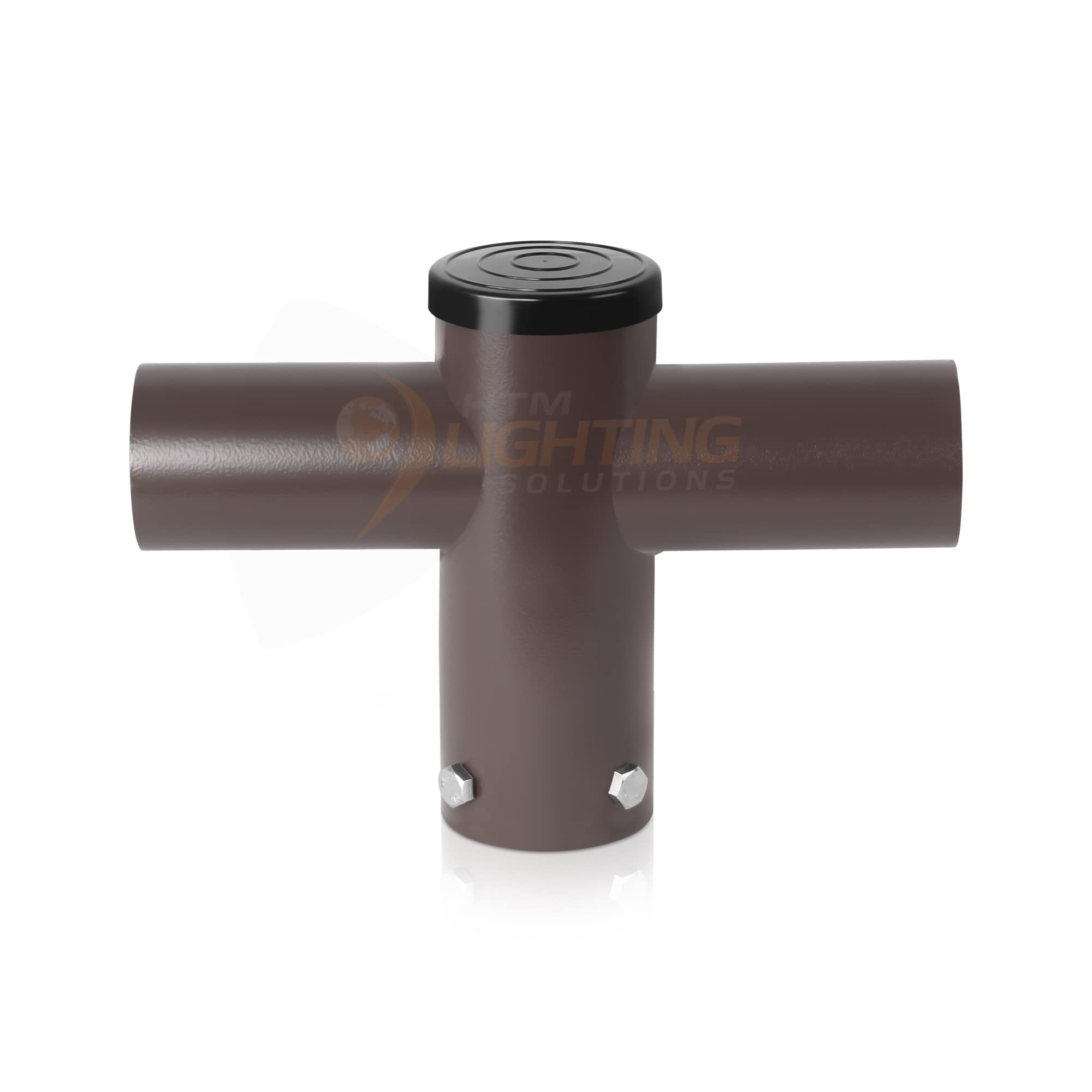180 Degree Double Spoke Bracket, 2-3/8In Pole Mount Horizontal Arm Tenon Adapter For Slip Fitter Mount Parking Lot Light Fixture