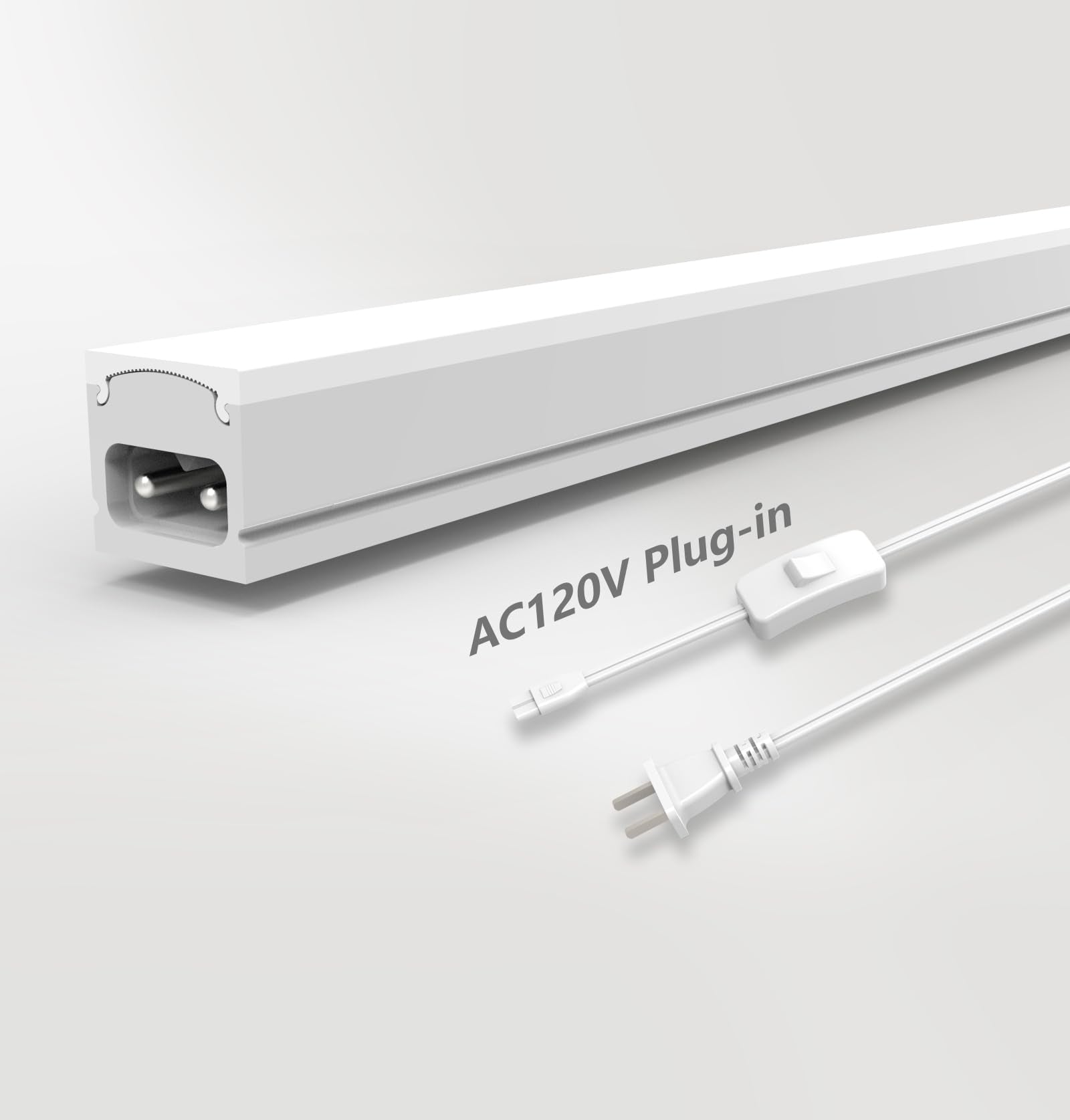 Leetdud Under Cabinet Lighting Plug in, 16 Inch 1 Pc, Linkable AC120V 3CCT 3000K/4000K/5000K Ultra Slim, LED Under Cabinet Light