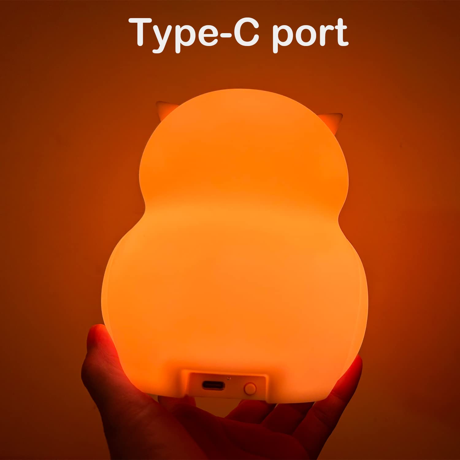 WHA&DARREN Large Owl Night Light for Kids,Cute Baby Night Light, Silicone Bedside Lamp, Sleep Lights, Eye Caring, Adjustable Bri