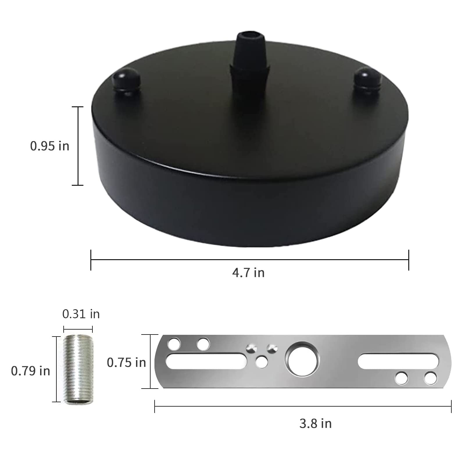 VTYXCTIGJ Light Canopy Kit, Iron, Black, 4.7in US UL Vintage Chandelier Ceiling Light Plate, Model DP01