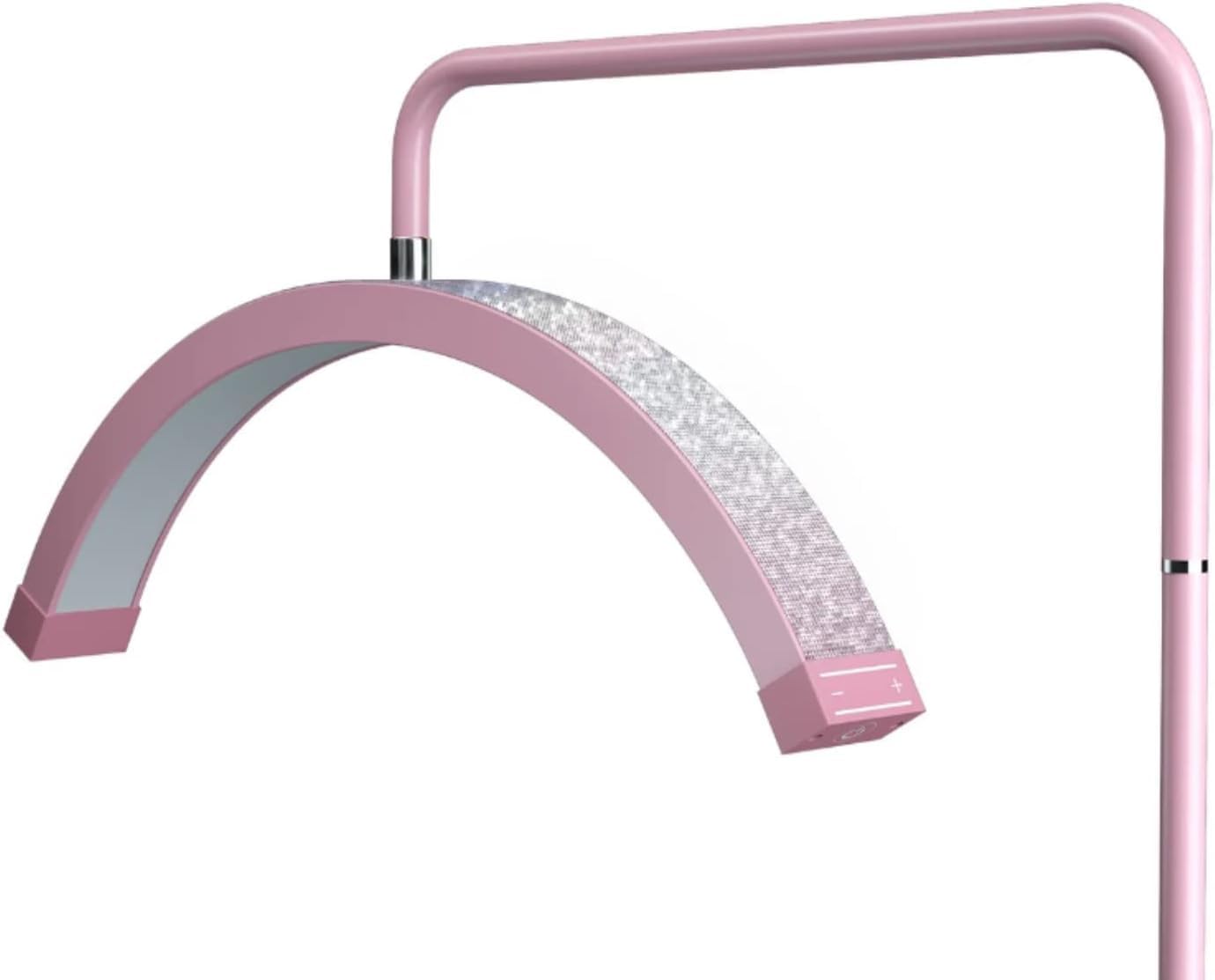 Atlas View Dimmable LED Moon Light - Adjustable Pink Bling Floor Lamp for Estheticians & Nail Techs, Model 4