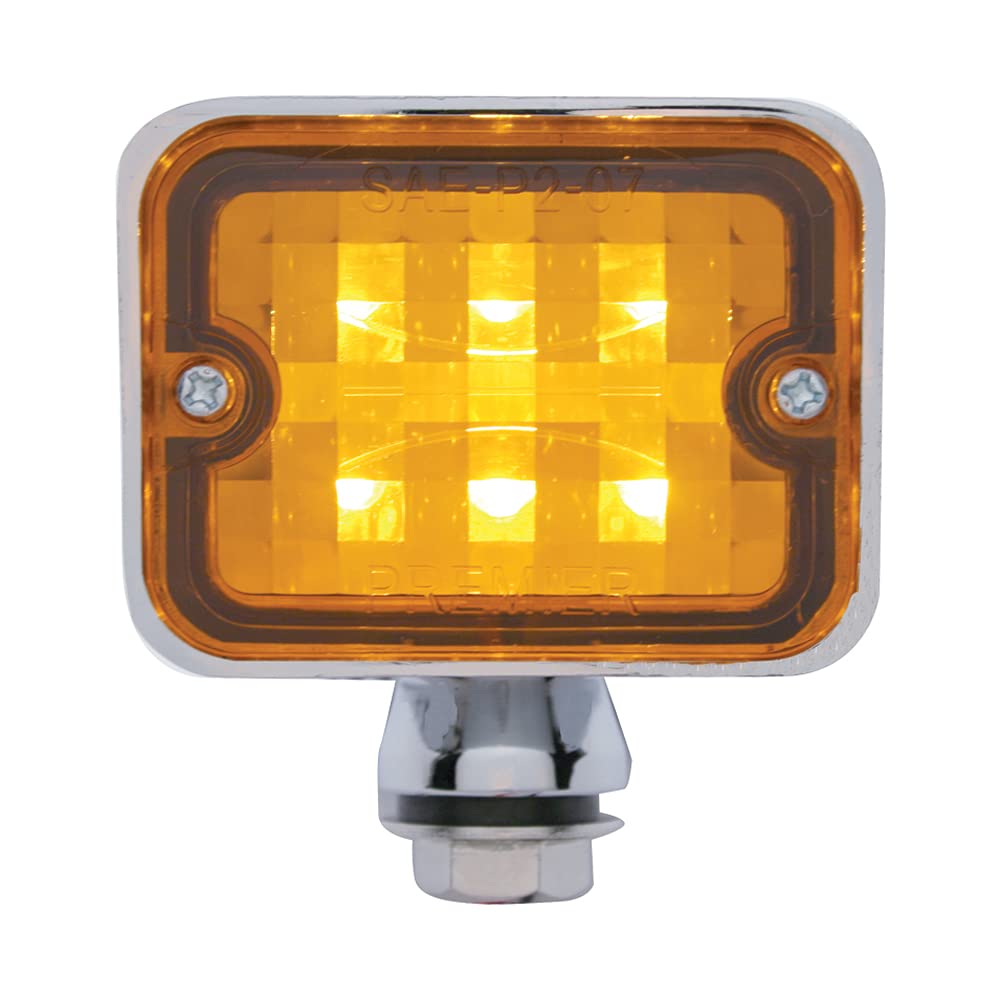 United Pacific 6 Led Large Rod Light - Amber Led/Amber Lens, (39196)