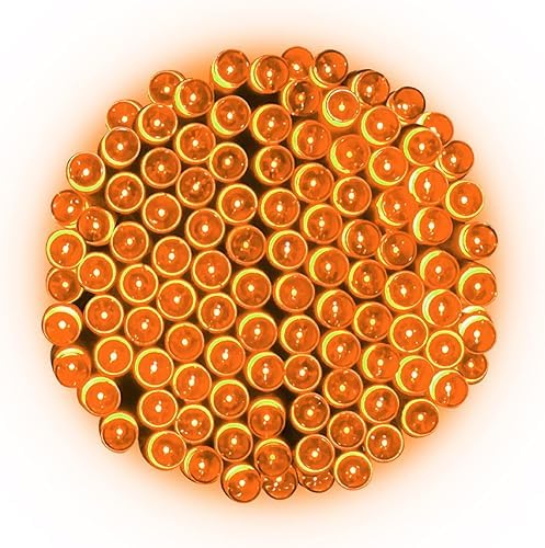 Selarlyt 2 Pack Solar String Lights, 200 LED, 72FT, 8 Lighting Modes, Waterproof, Orange, for Garden, Patio, Balcony, Party