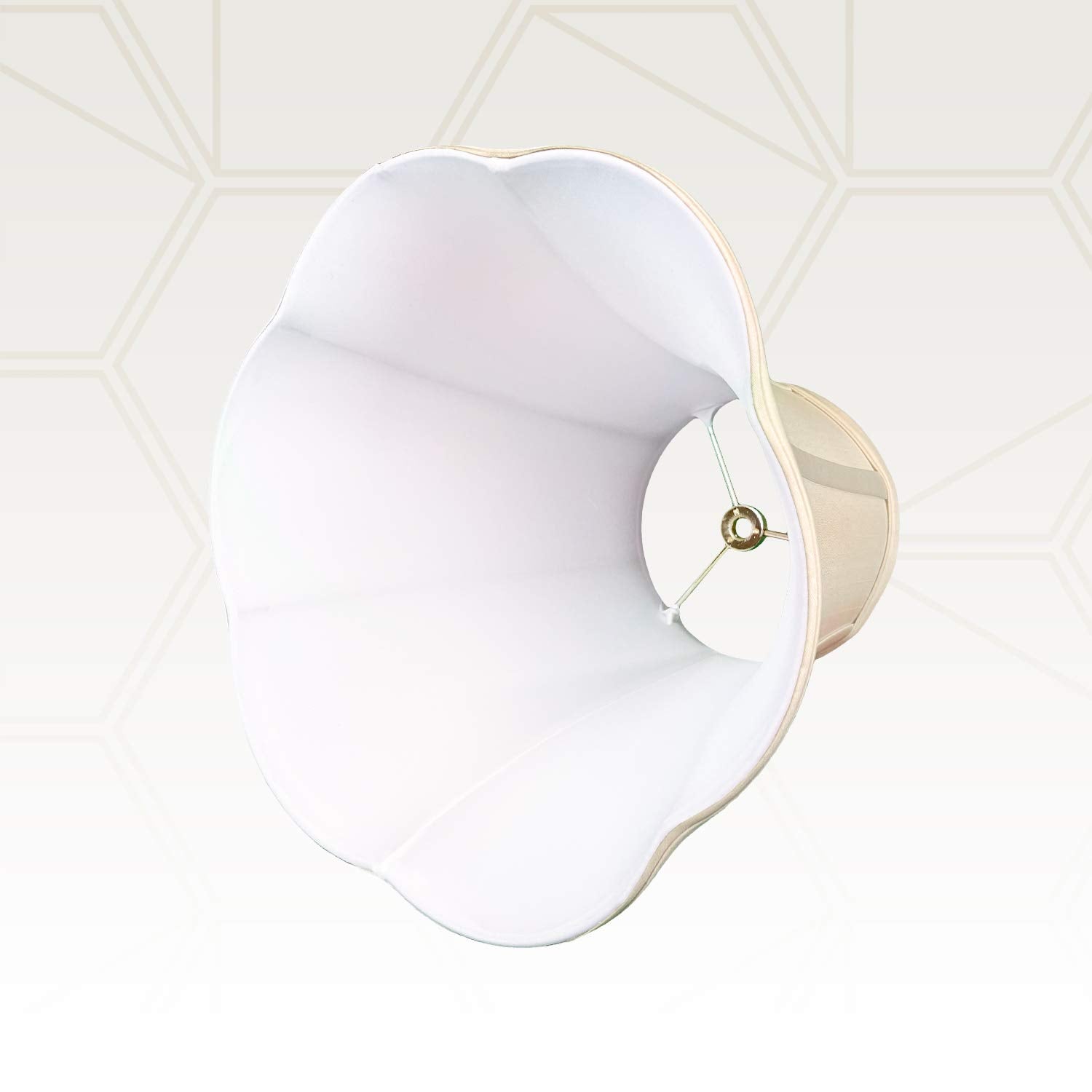 Royal Designs Flare Bottom Outside Corner Scallop Bell Lamp Shade, Beige, 5&quot; X 10&quot; X 8.25&quot;