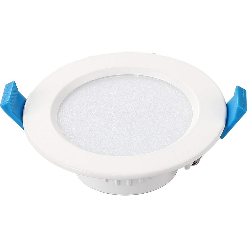 OZZKI Recessed Modern White Round Led 6W Energy Saving Flush Mounted Ceiling Downlight Recessed Anti-Glare Metal Aluminum Embedd
