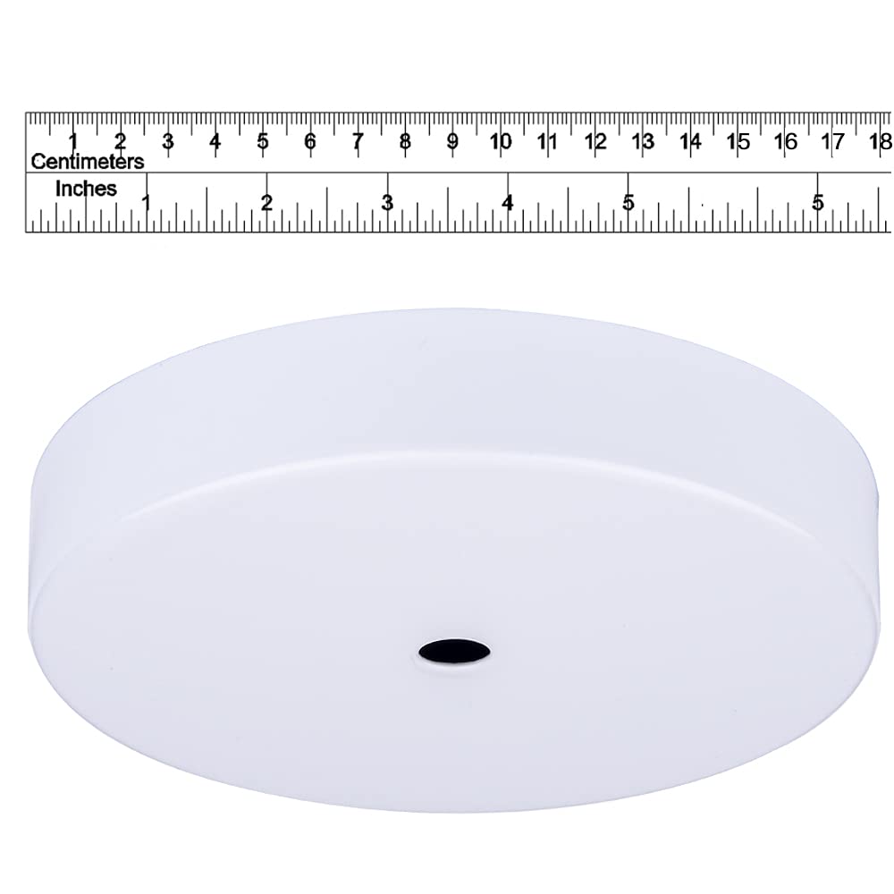 Arturesthome 7'' White Ceiling Plate Light Kit Rewind Single Hole With Hardware,Ceiling Canopy For Pendant Lighting Or Chandelie