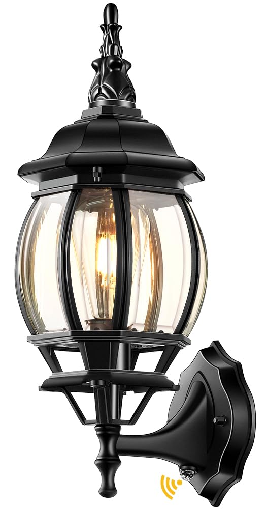VIANIS Outdoor Wall Lights  Dusk to Dawn Outdoor Garage Lights Wall Mount  Black Exterior Light Fixture for House  Outdoor Sconce Lights for Coach  Waterproof Outside Porch Lights Wall Lantern Lamp