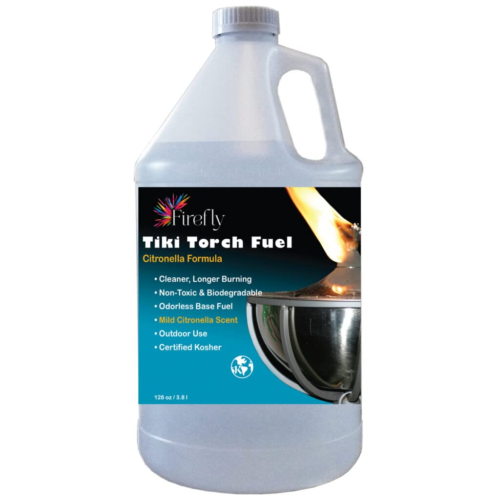 Firefly Citronella Tiki Torch Fuel - Non-Toxic, Biodegradable - 1 Gallon - Odorless Oil - Model tf-128-c