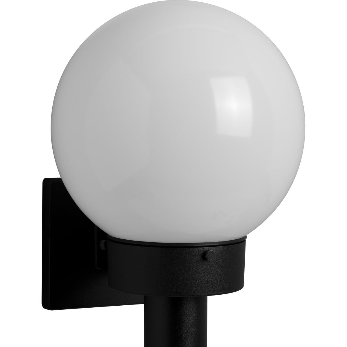 Progress Lighting P5626-60 Outdoor Acrylic Globe Fixture, 8"x15", Black, Durable Porcelain, Ideal for Exterior Lighting