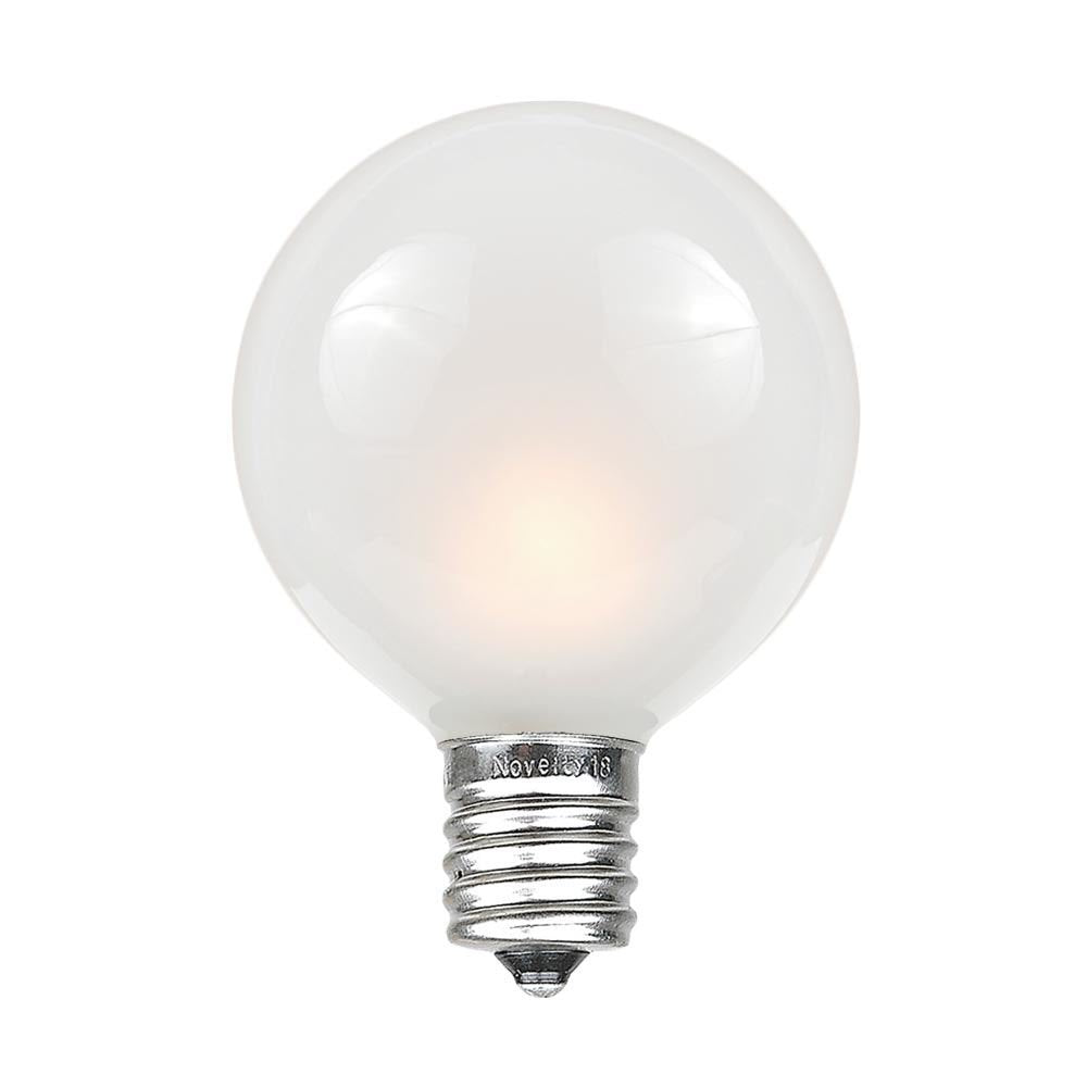 Novelty Lights G40 Frosted White Globe Bulbs, 25 Pack, Glass, 3000 Hour Lifespan, Model CECOMINOD048493