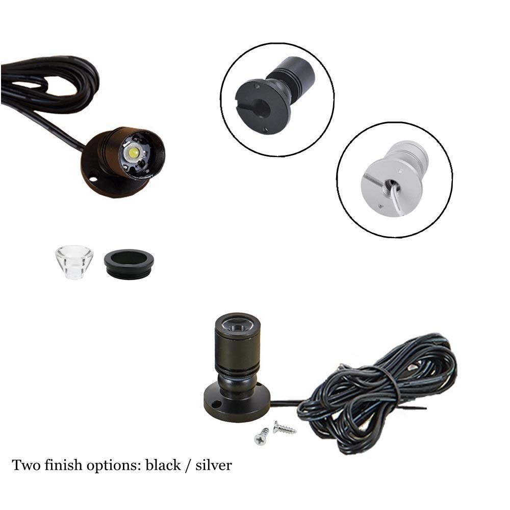 Xking 1.5W 12Vdc Dimmable Led Mini Spotlight Jewelry Showcase Display Lights Black Shell Surface Mount With Wireless Ir Dimmer (