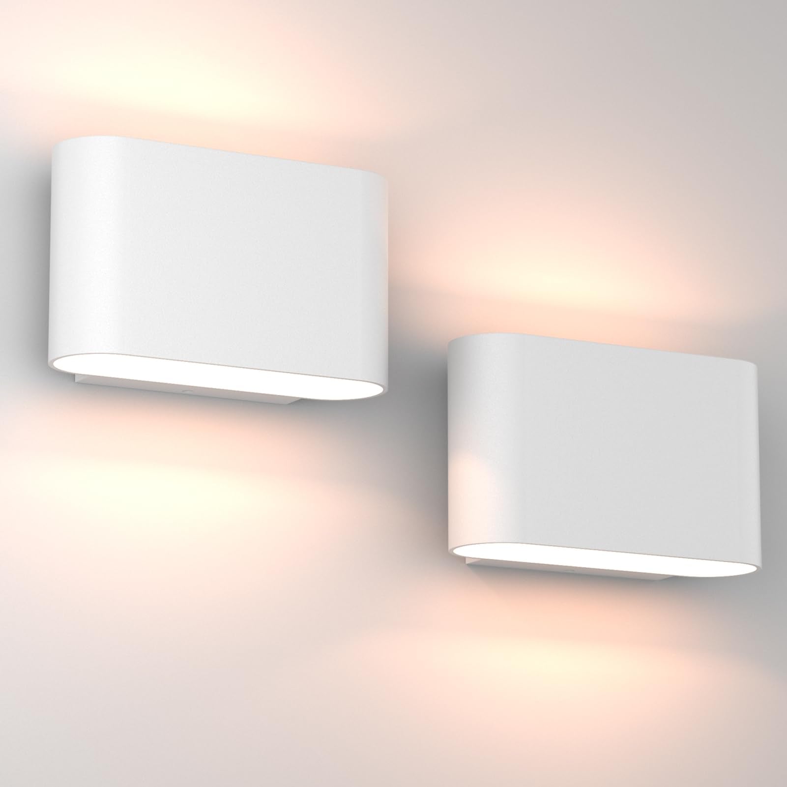 Aipsun LED Wall Sconces Set of 2, Hardwired Aluminum Indoor Lights, Warm White 3000K, Modern Design for Living Room, Bedroom, Hallway