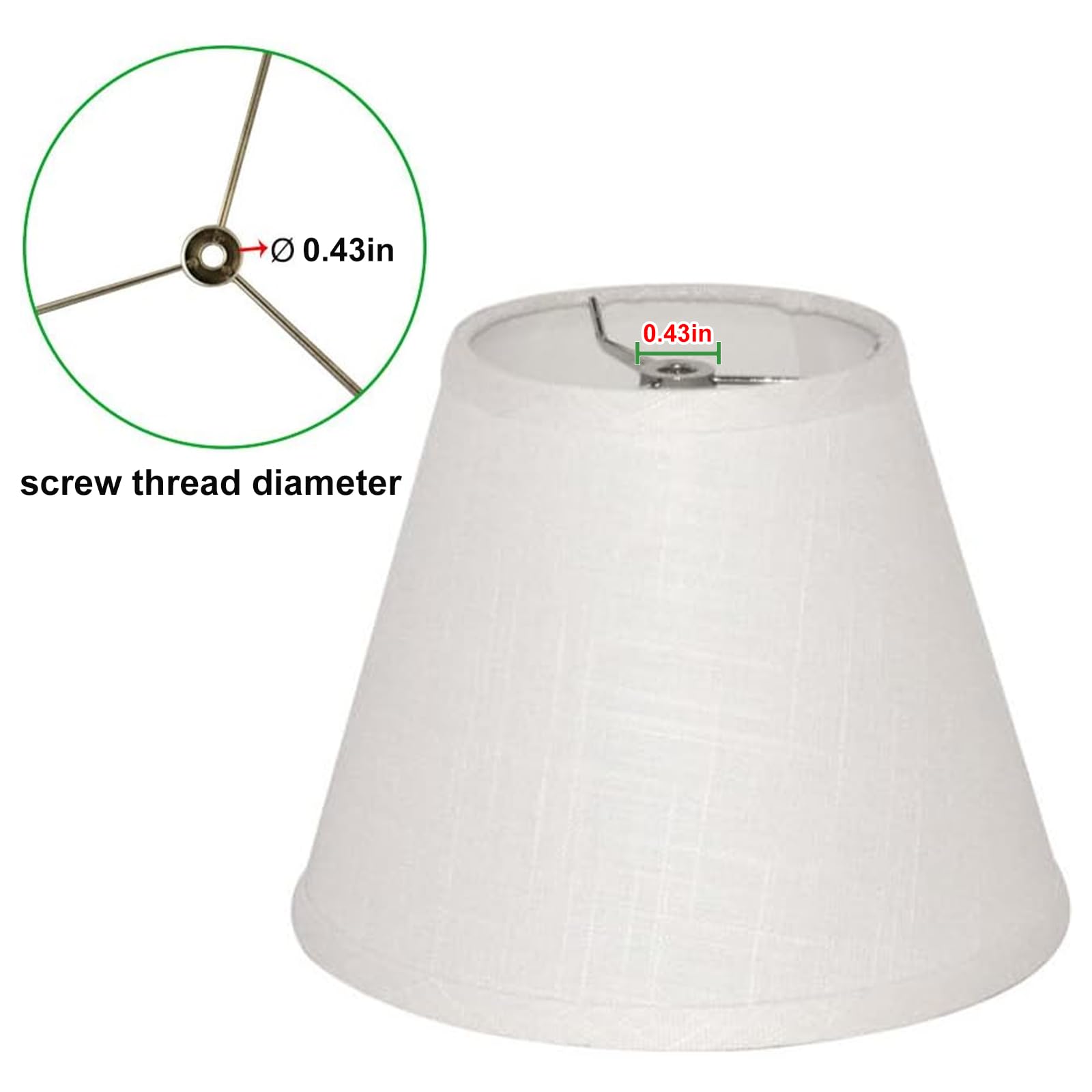 Tootoo Star Barrel Lamp Shade Replacement, 5X9X7 Inch, White Fabric, Spider Model Sx-0256