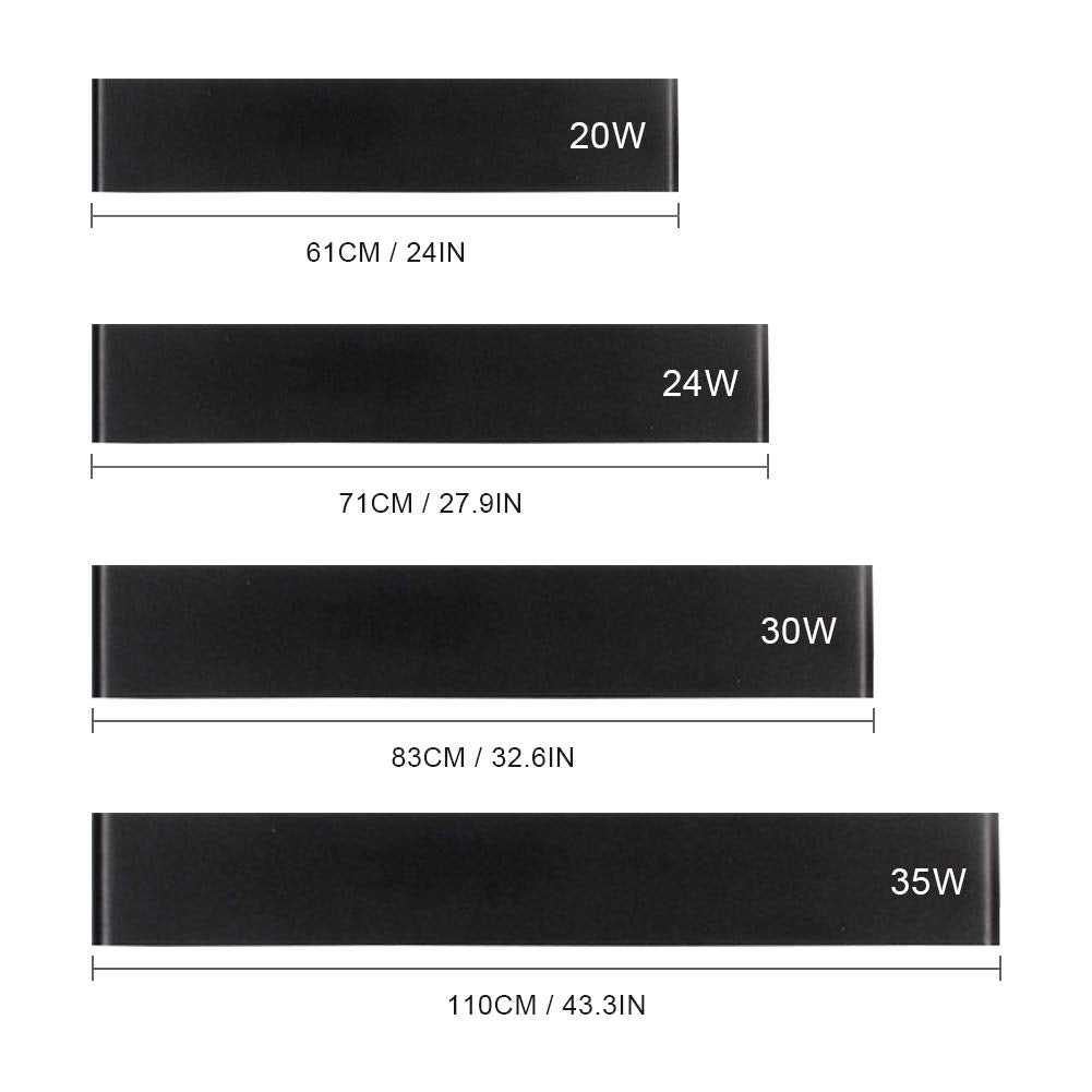 Ralbay Modern Black Bathroom Vanity Light, 32.6", Aluminum, 30W Up/Down, Natural White 4000K