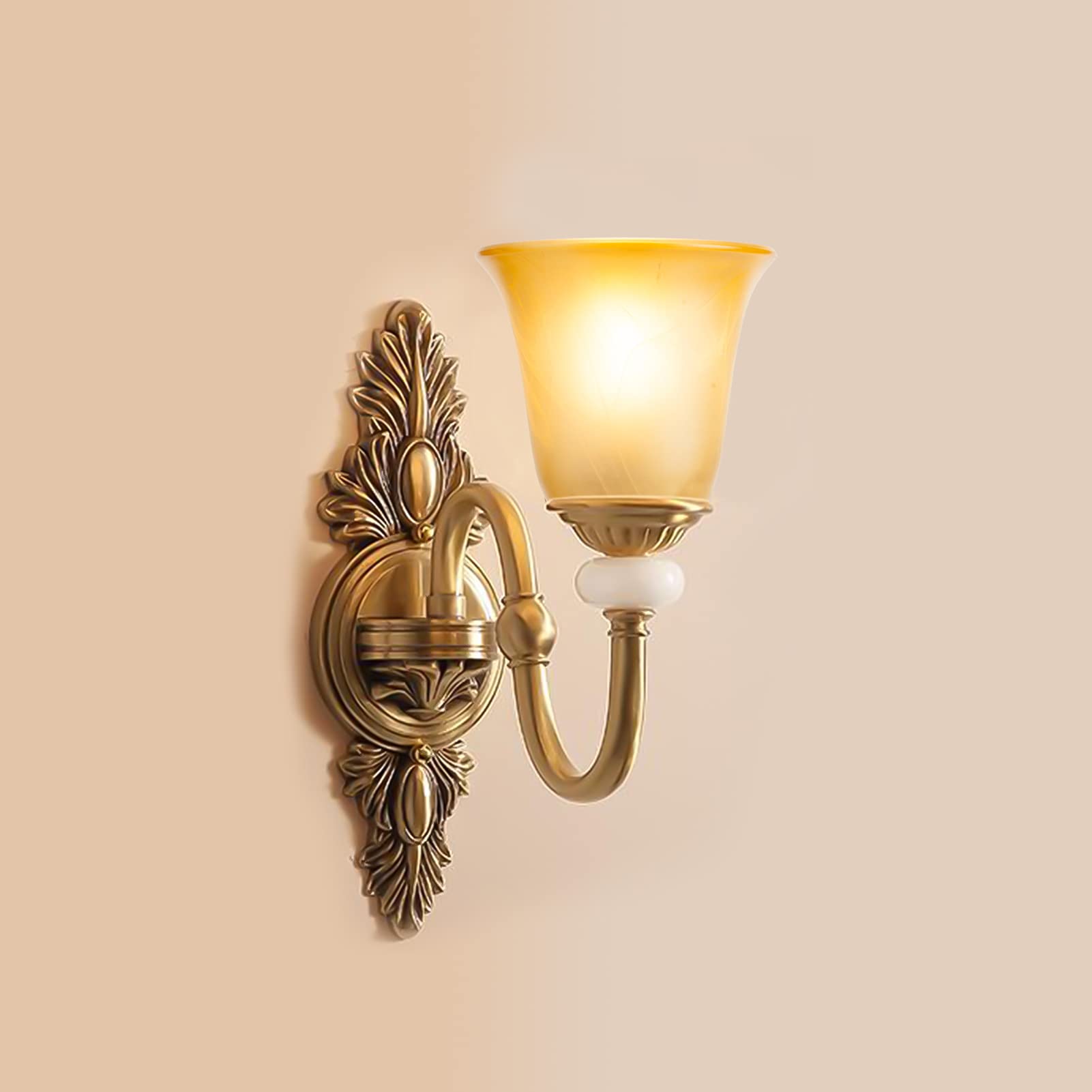 RORIANO Amber Glass Shade Lampshade Replacement, 1-5/8-inch Opening Fitter