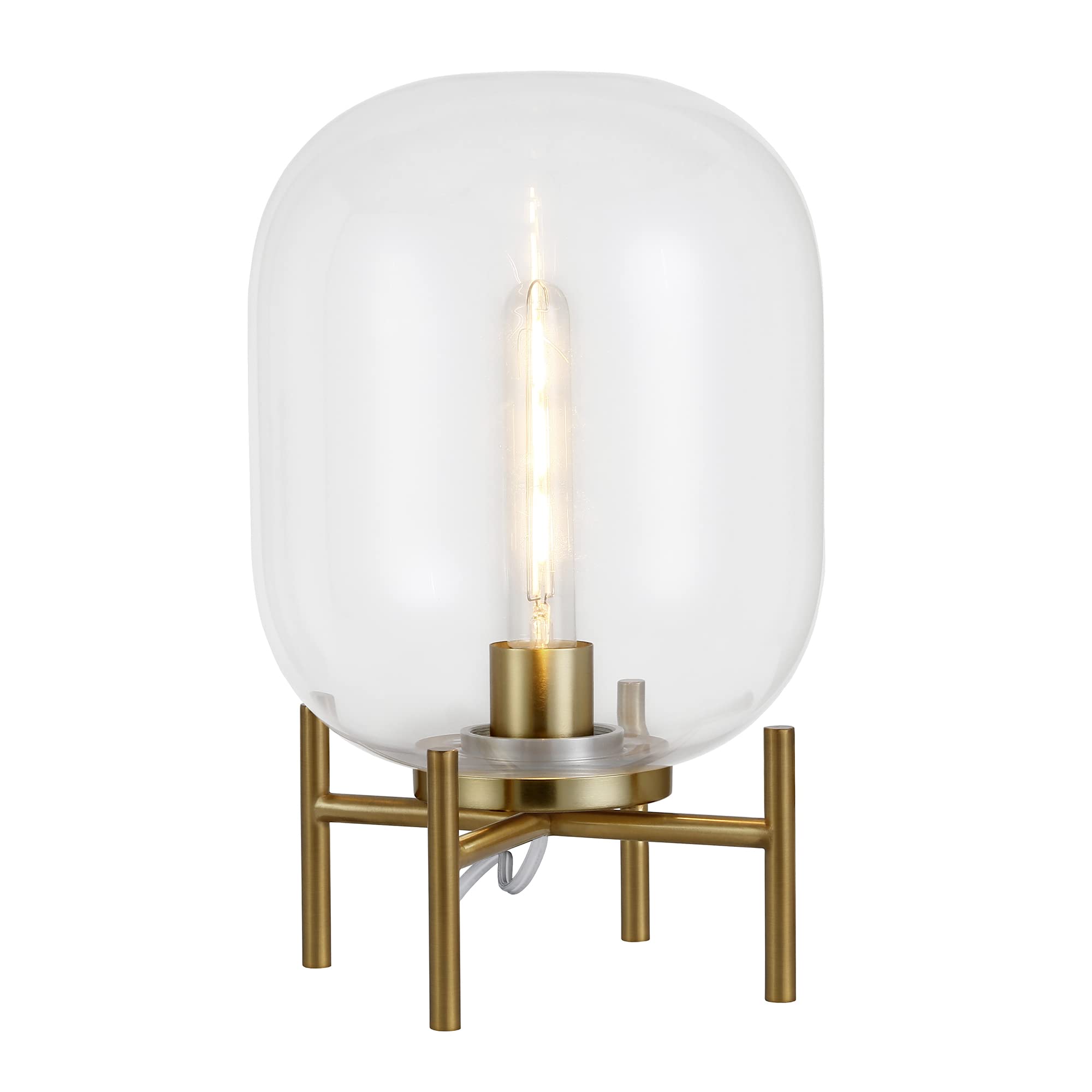 Henn&Hart Edison 15.38&quot; Brass/Clear Glass Table Lamp - Stylish Home Lighting Accent