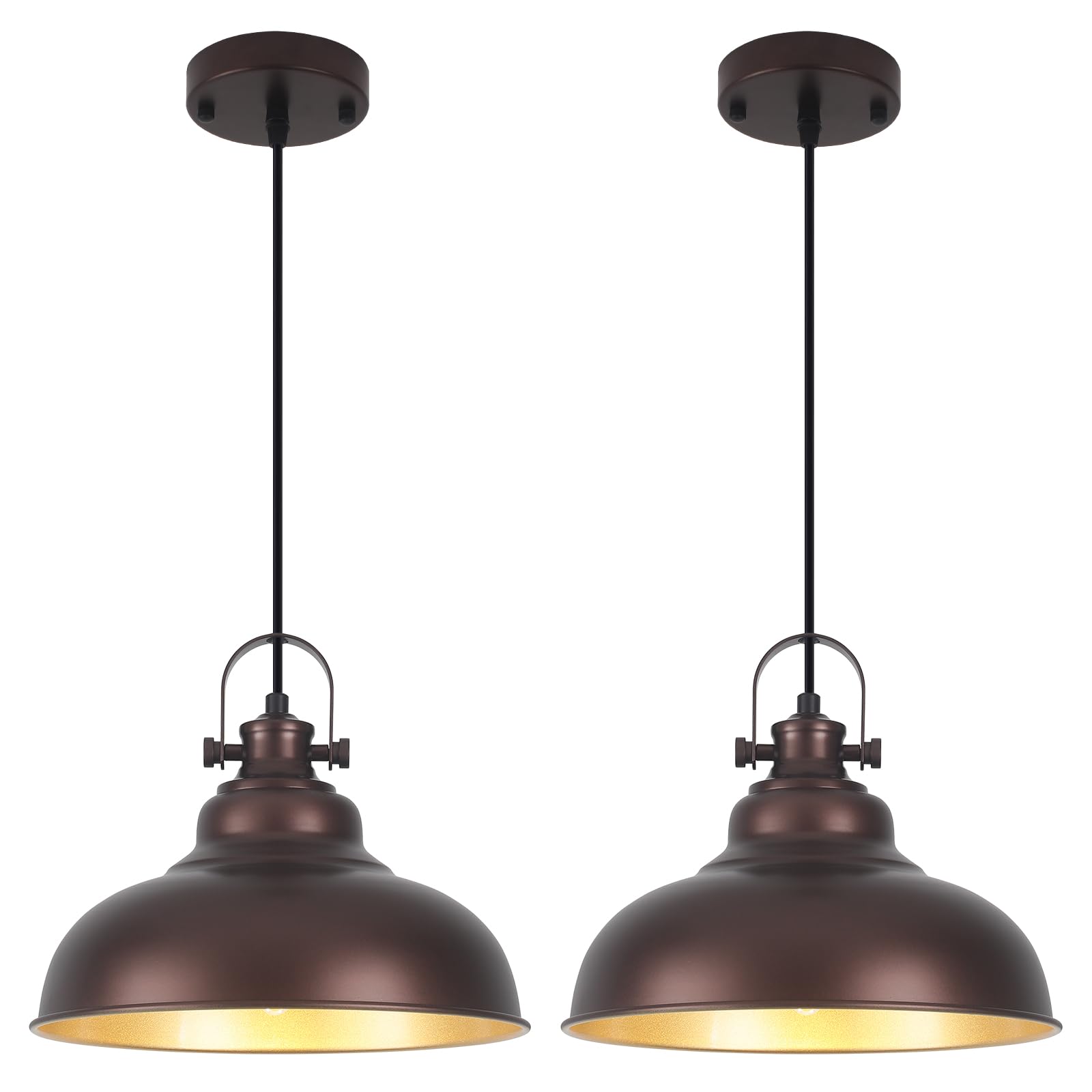 Guihualove Bronze Pendant Lights Kitchen Island, 2 Pack Kitchen Island Lighting, Farmhouse Pendant Light Fixtures (11.41'' W), I