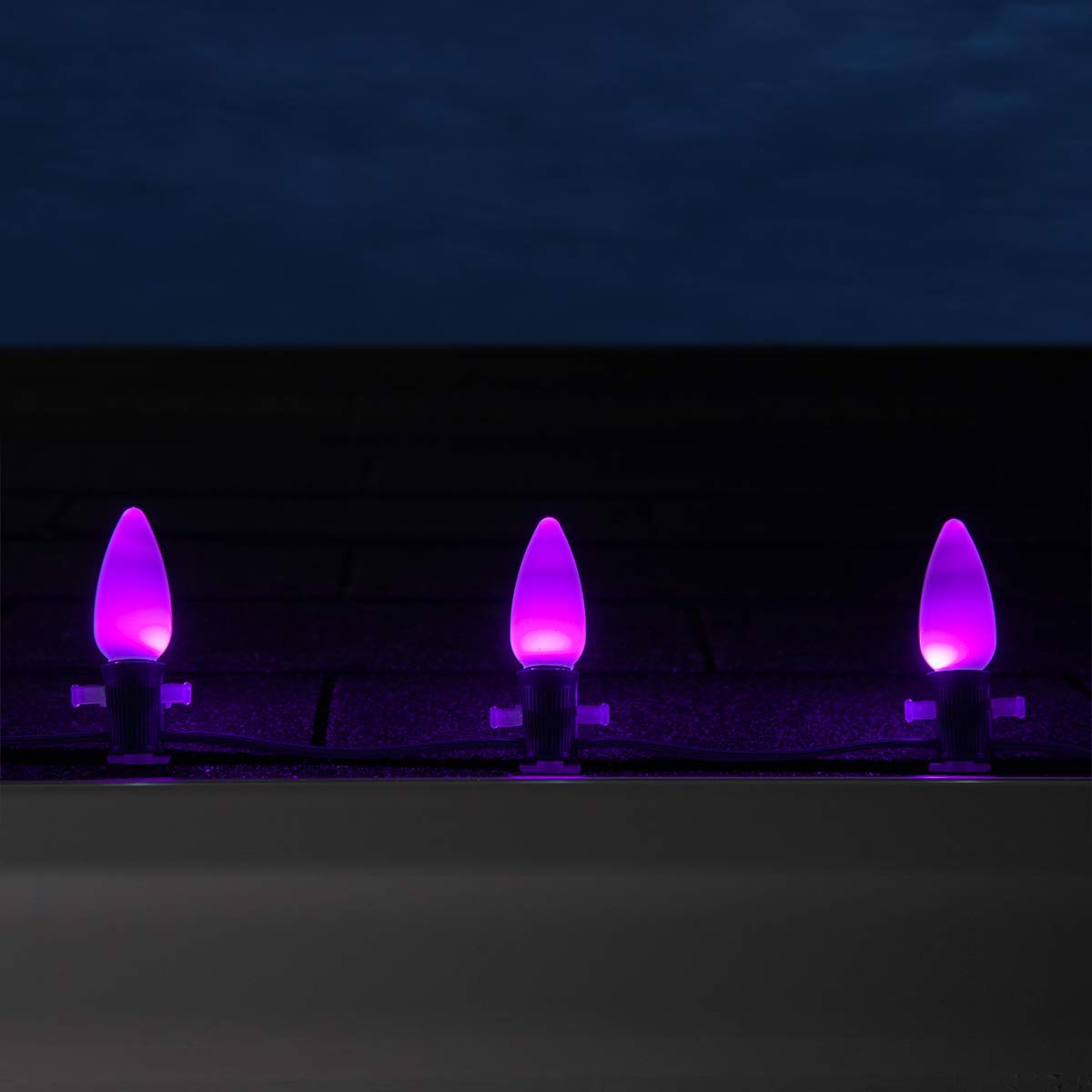 Wintergreen Lighting Opticore 25 Count C9 Purple Smooth Finish Led Christmas Bulbs  enhanced Heavy Duty E17 Base Outdoor Christmas Lights Replacement Bulb  Halloween Decorations