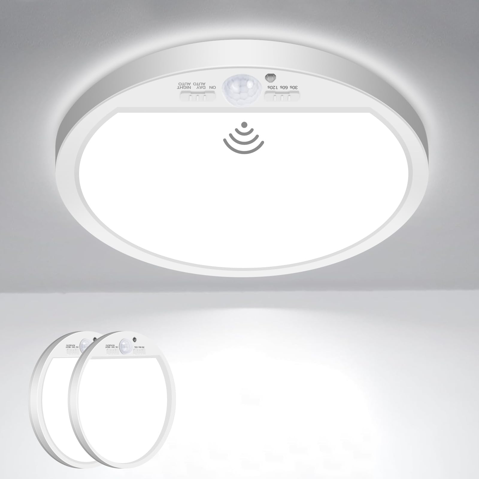 Slochi 2Pack Motion Sensor Light Indoor Wired, 8.7 Inch 3000K/4000K/6500K Closet Lights Motion Sensored, 18W 1800Lm Flush Mount 