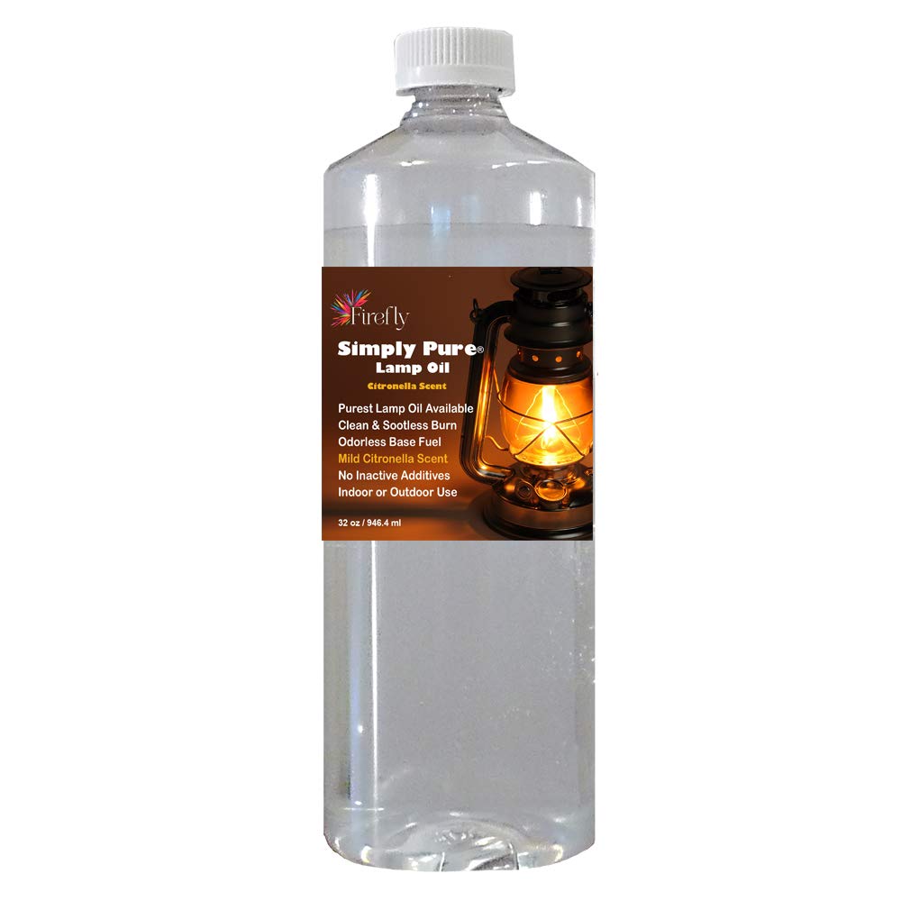 Firefly Citronella Scented Lamp Oil - Odorless & Smokeless - 32 oz - Paraffin Formula