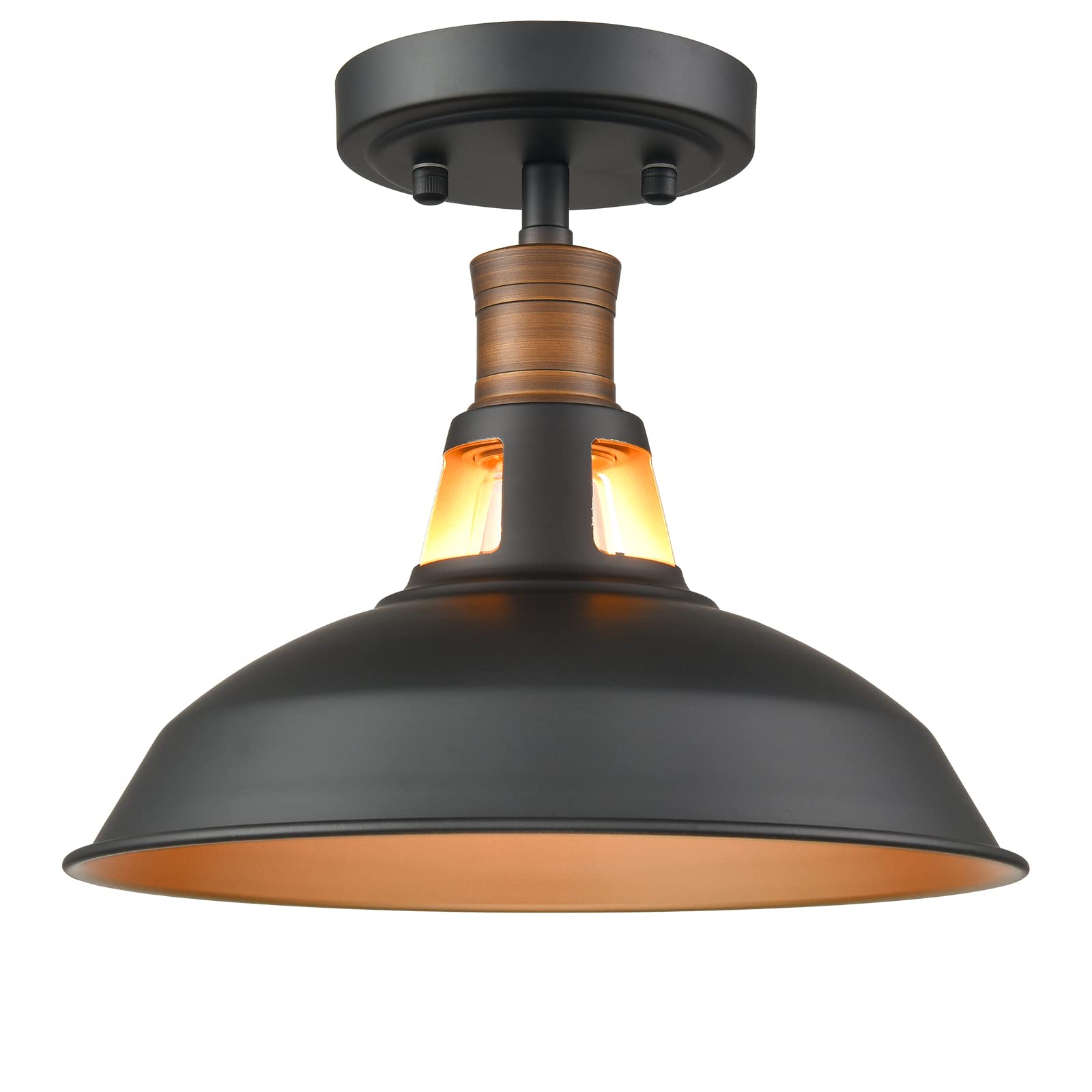 Claxy Industrial Farmhouse Ceiling Light 1-Light Barn Ceiling Light Fixture Flush Mount For Bedroom Hallway Porch