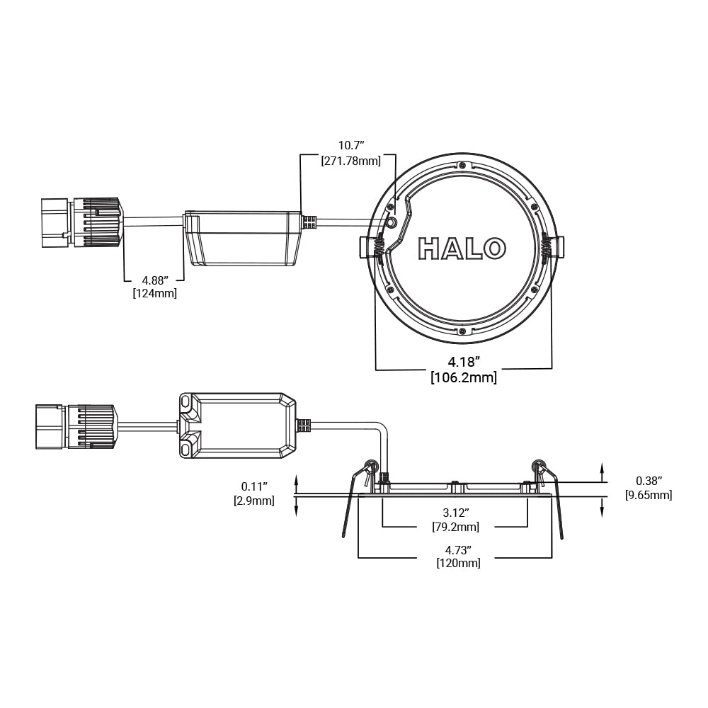 Halo Quicklink 4 Inch Canless Ultra-Thin Recessed Lighting Led Wafer Light For Ceiling And Shower - 1 Pack Add On Fixture - 640