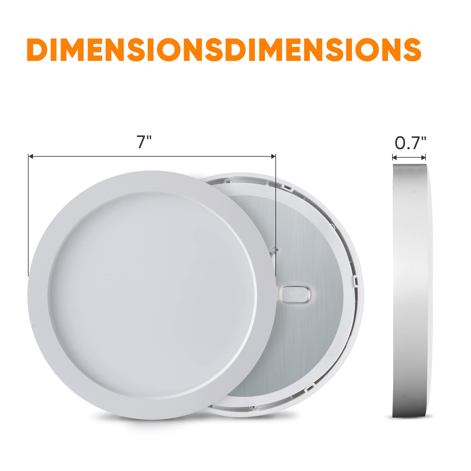 GREENLUX LED Flush Mount Ceiling Light 11W 600LM 3000K Warm White 5 Inch Round Flat Panel Surface Mounted White