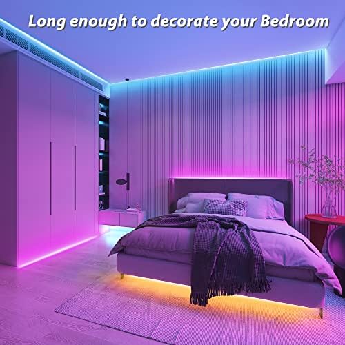 Ganzqh Led Lights For Bedroom 200Ft Rgb Led Strip Lights Music Sync Color Changing ,Diy Led Light Strip With Remote, App Control