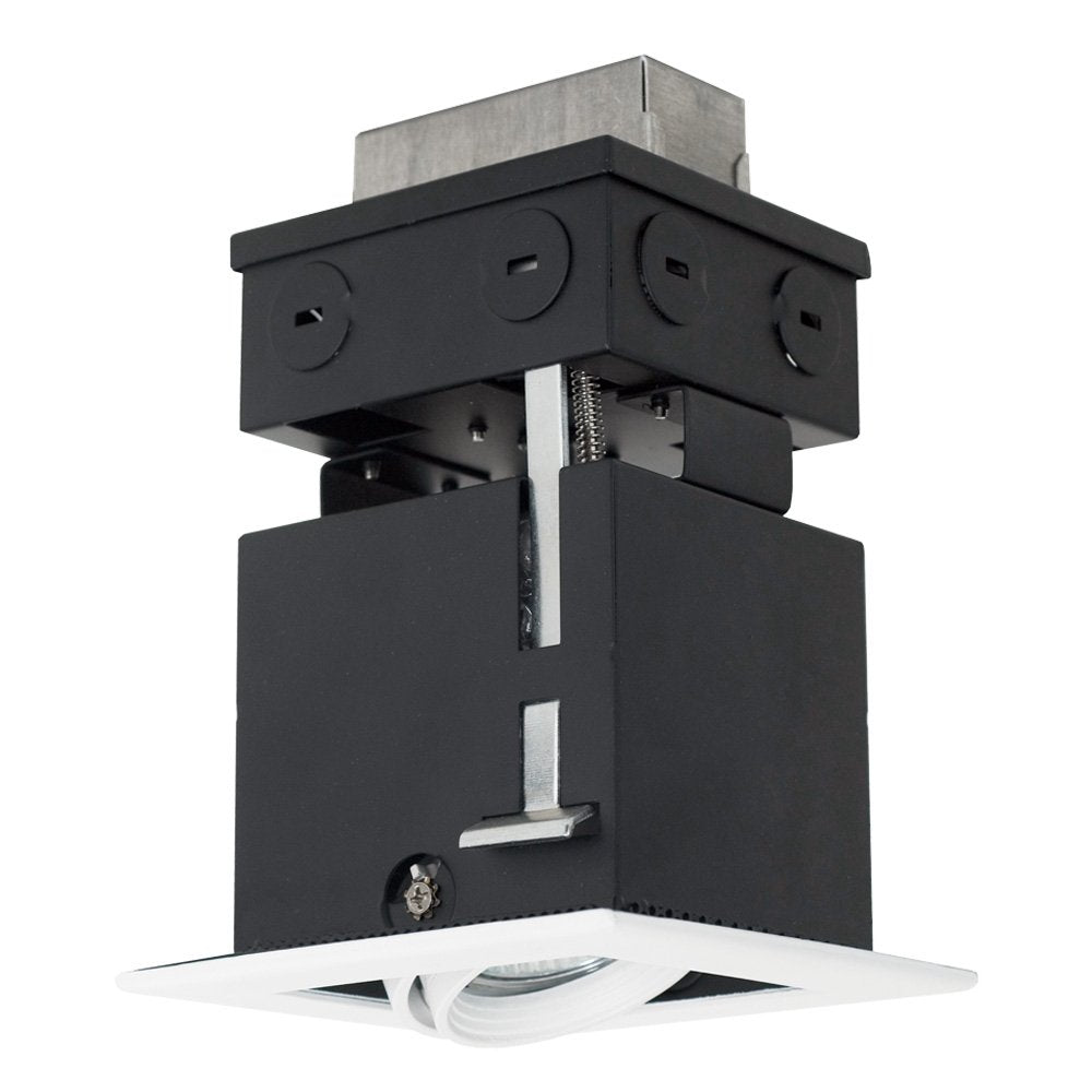 Jesco Lighting MMGRMH1639-1ESS Mini Modulinear Directional Lighting for Remodeling, Metal Halide 39W MR16 1-Light Linear, Black Interior with Silver Gimbal and Trim