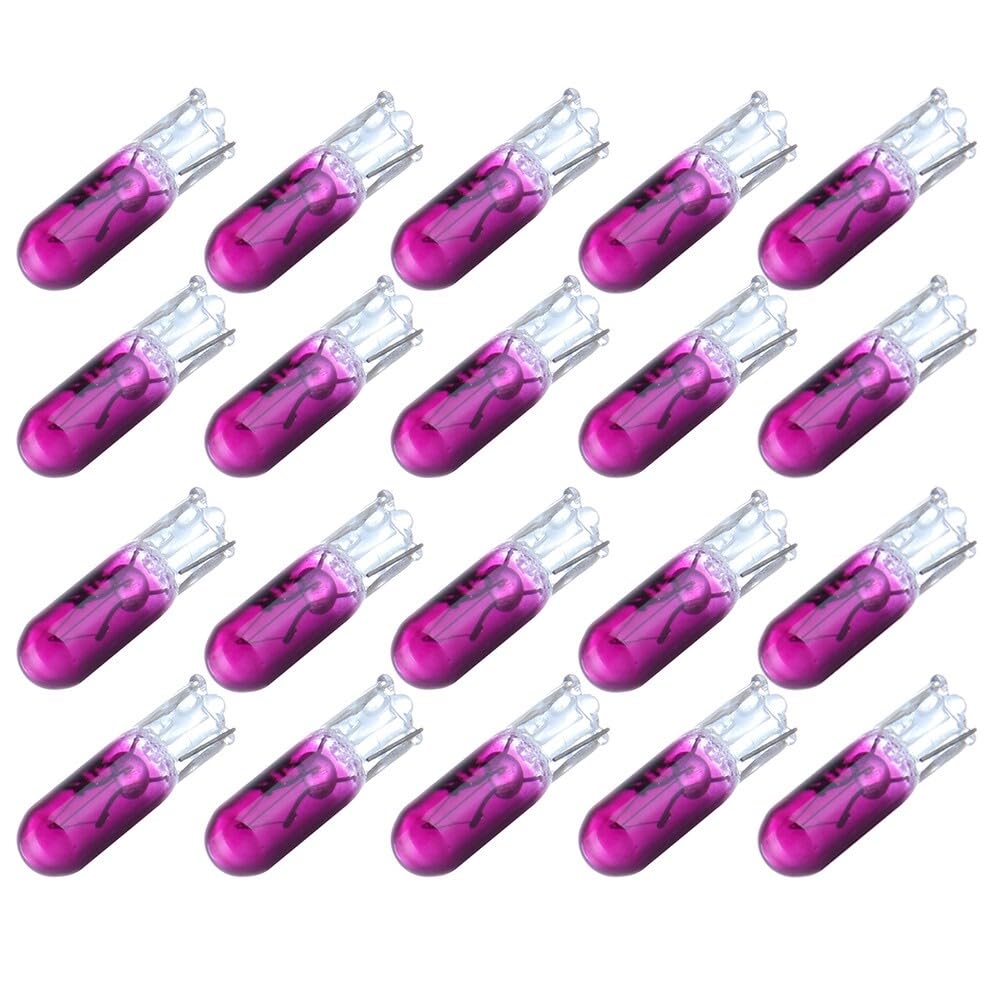 Cciyu 20 Pack T5 17 86 206 Halogen Light Bulb Instrument Cluster Gauge Dash Lamp 12V (Purple)