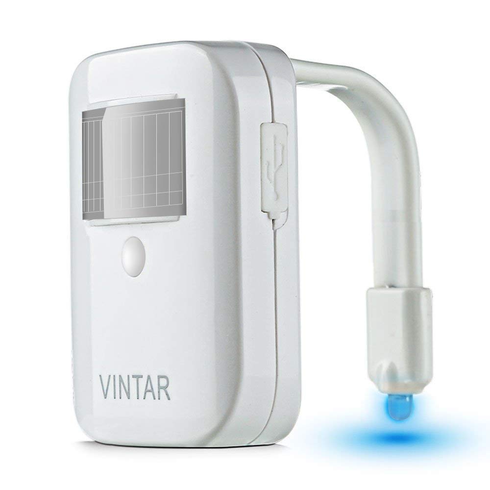 Vintar Rechargeable RainBowl Motion Sensor Toilet Night Light - Funny & Unique Birthday Gift Idea for Dad, Mom, Him, Her, Men, W