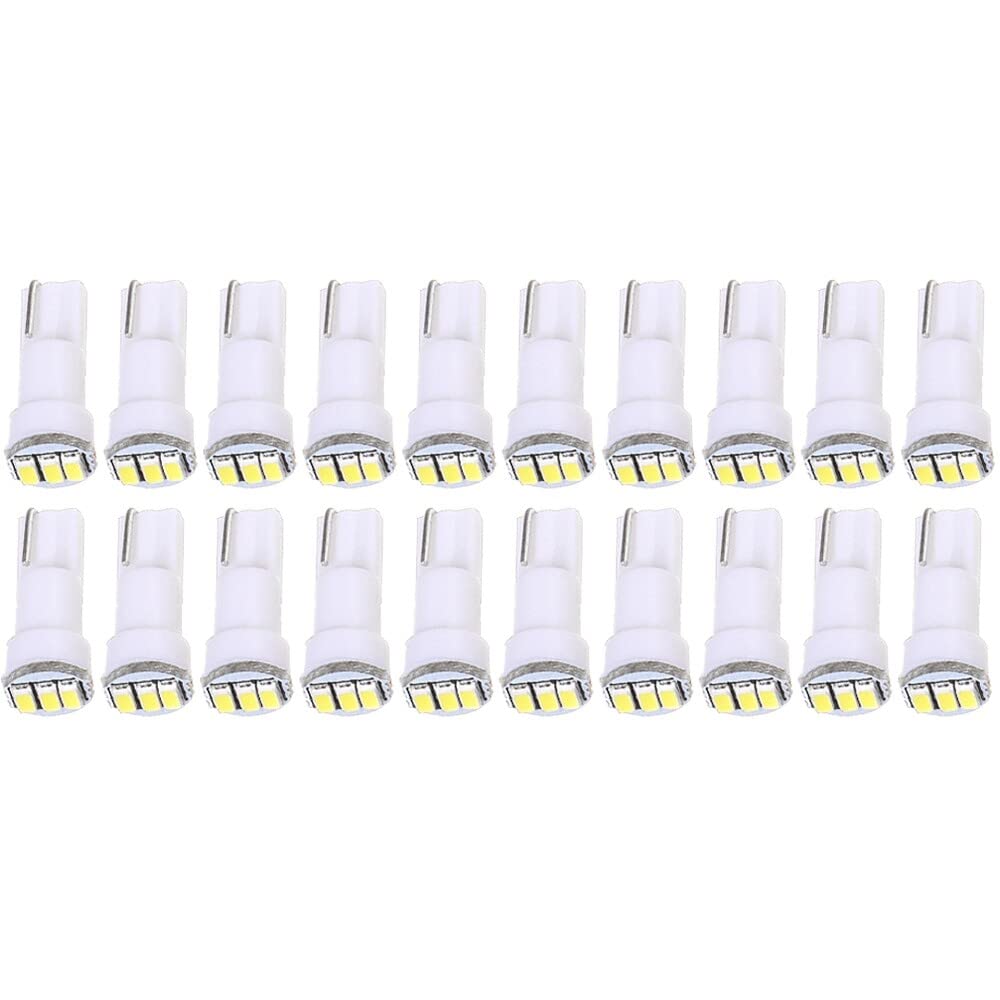 Cciyu 20X T5 17 74 73 3-3014Smd Instrument Gauge Dash Indicator Led Light Bulbs (White)