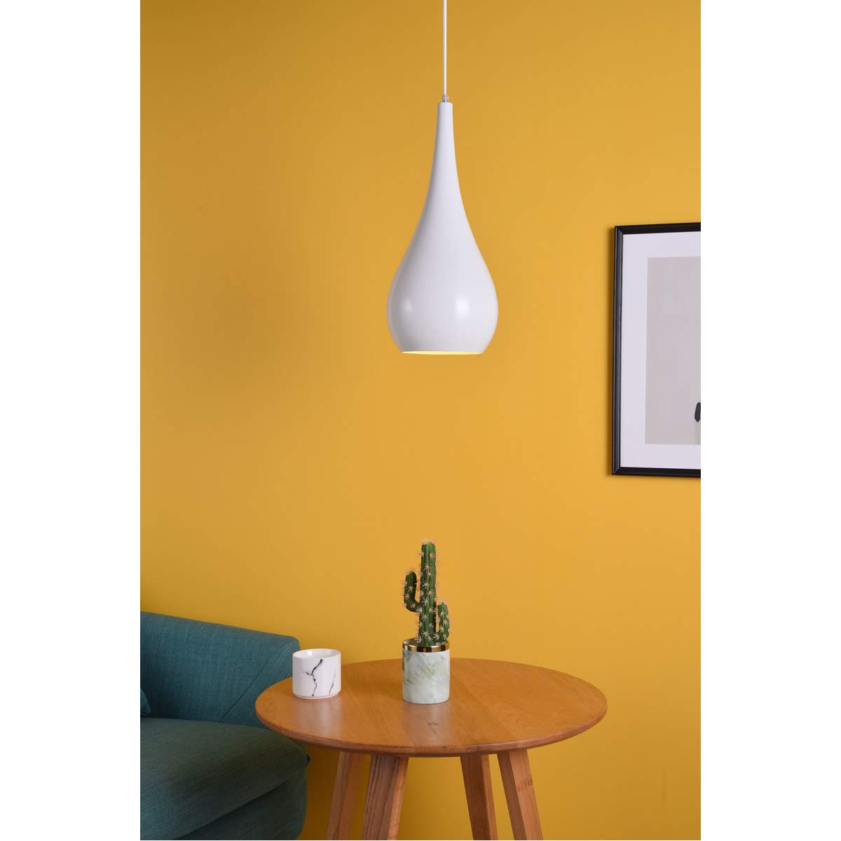 Living District Nora White Aluminum Pendant Light - 1 Light Fixture
