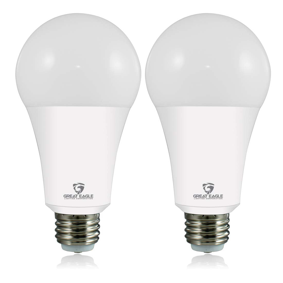 Great Eagle 50/100/150W Equivalent 3-Way A21 Led Light Bulb 3000K Soft White Color (2-Pack)