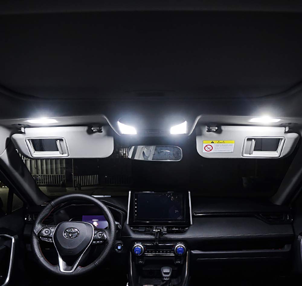 AWALITED 10pcs RAV4 LED Interior Lights Kit - Super Bright White & Yellow Dome Map Bulbs for 2016-2021 Toyota RAV4 Models