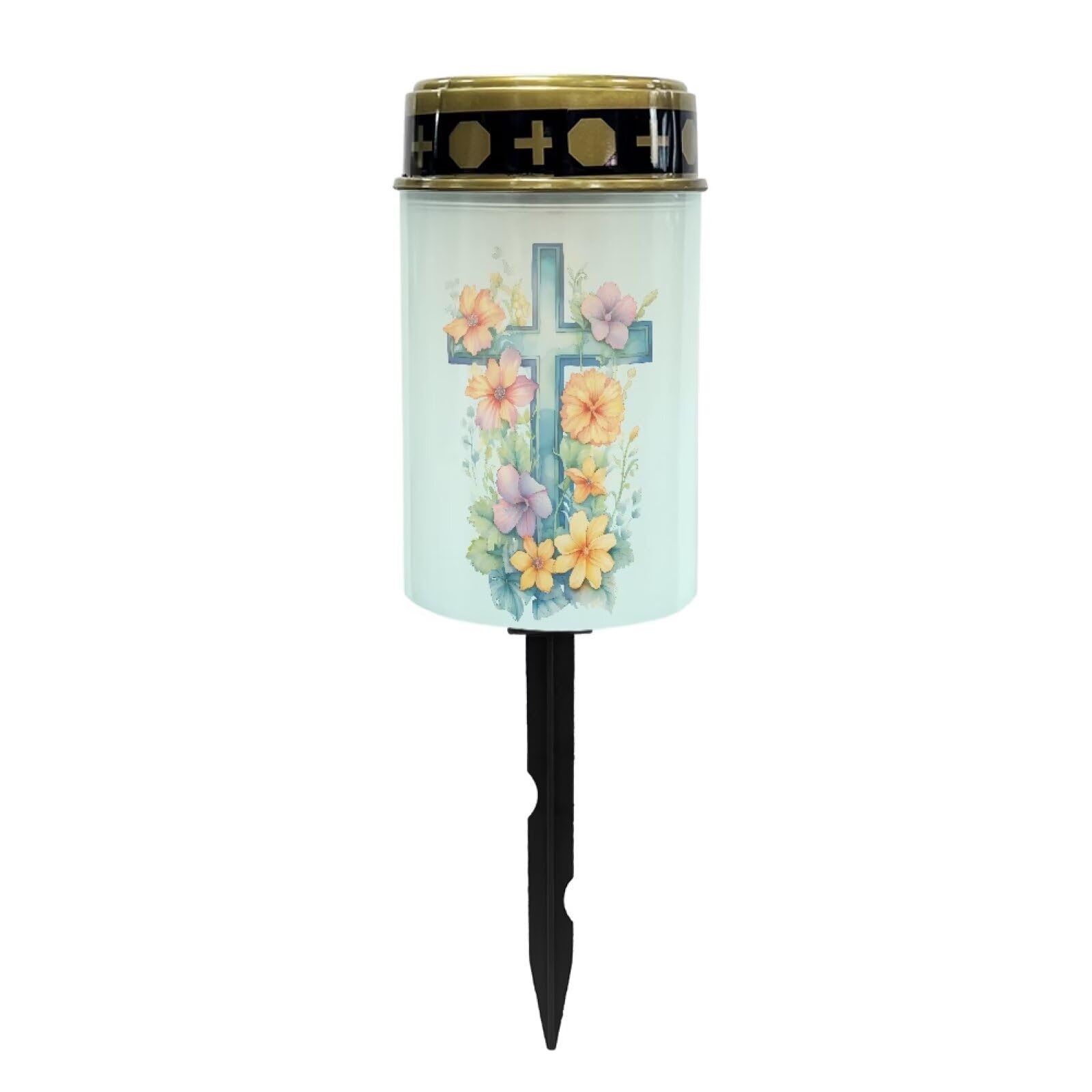 Psesaysky Flower Cross Outdoor Garden Solar Lights Waterproof Solar Powered Lights Multipurpose Memorial Cemetery Decorations Au