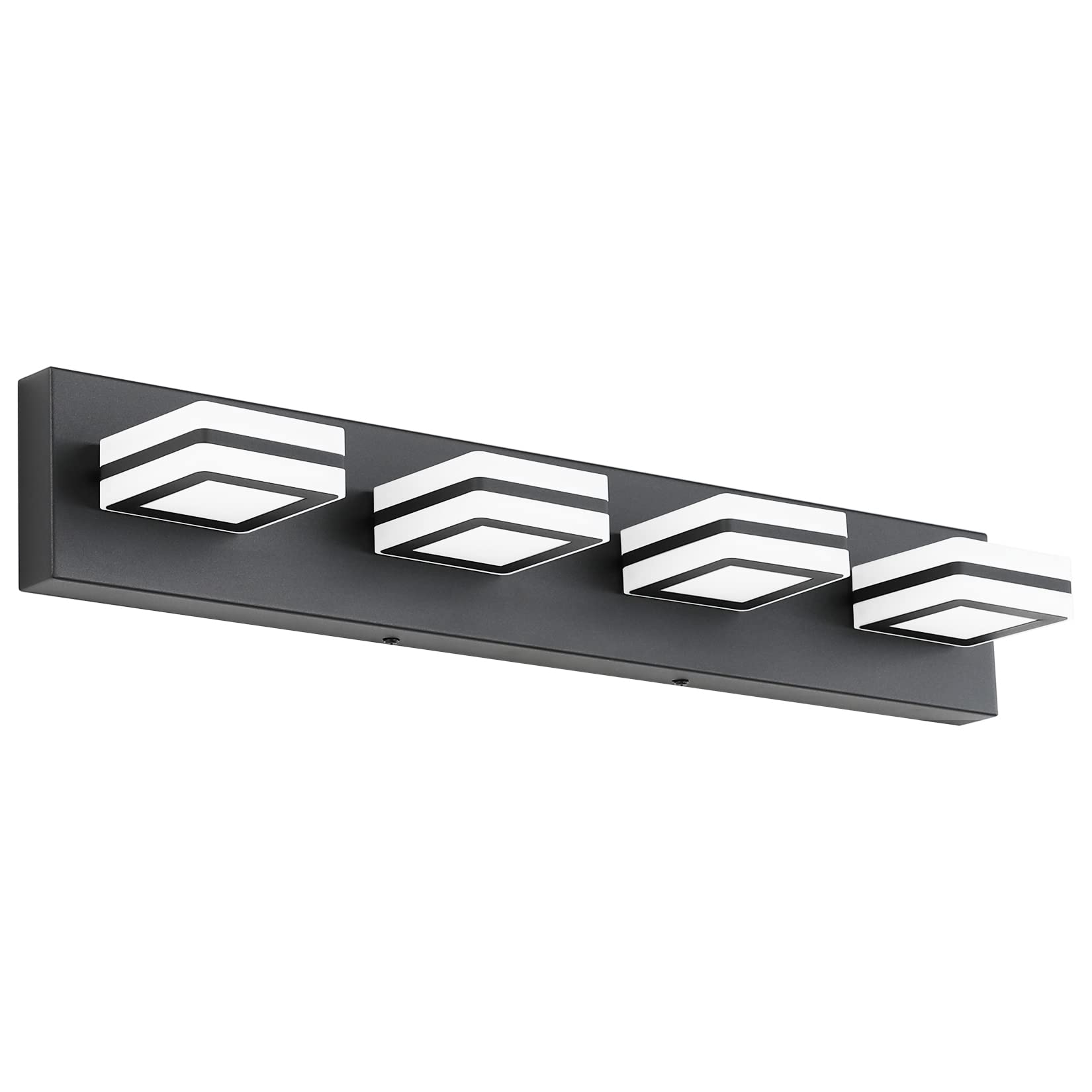 Ralbay Modern LED Bathroom Vanity Lights 4 Light Black Acrylic Wall Lighting Model 8596