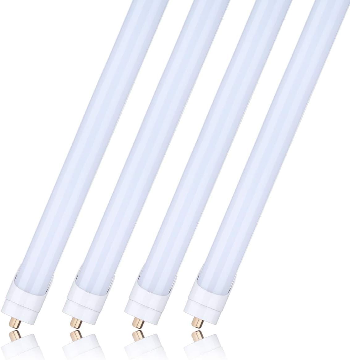 Ligheart 45W 8Ft Led Tube Light, T8 T10 T12 Single Pin (Fa8), 6000K Cold White, Ballast Bypass Direct Wire, Frosted Cover, Repla