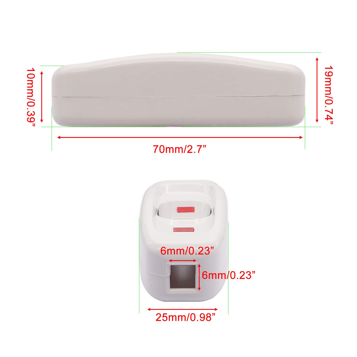 Weideer 3Pcs Inline Cord Switch Appliance Button On/Off 10A 250V Inline Power Switch With Led Light For Table Lamp Desk Light Be