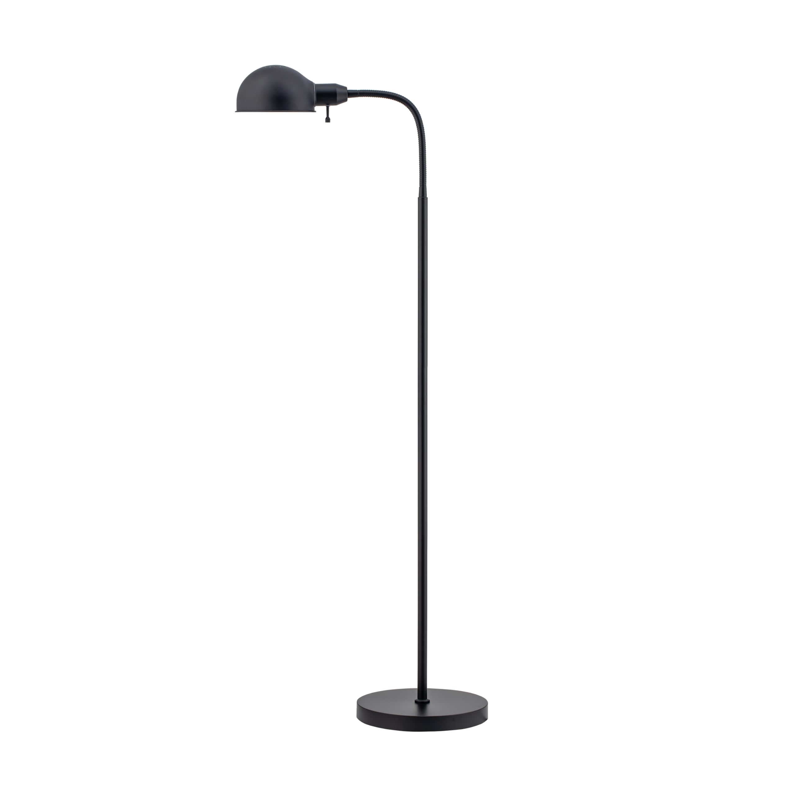 OBright Adjustable Floor Lamp, Gooseneck, E26 Socket, 10-Inch Base, Black, Model OB-FL31S