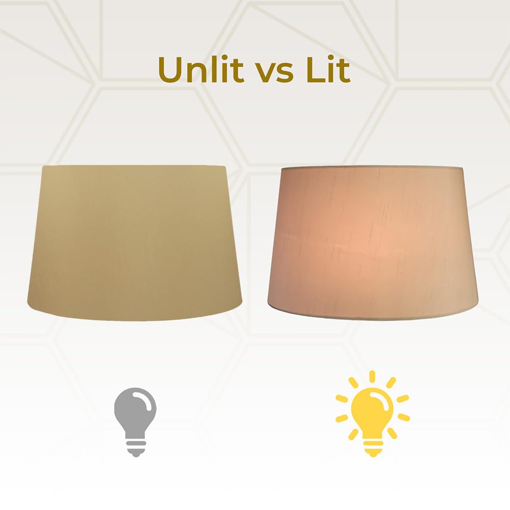 Royal Designs, Inc. Shallow Oval Hardback Lamp Shade, Antique Gold, 10 X 12 X 7