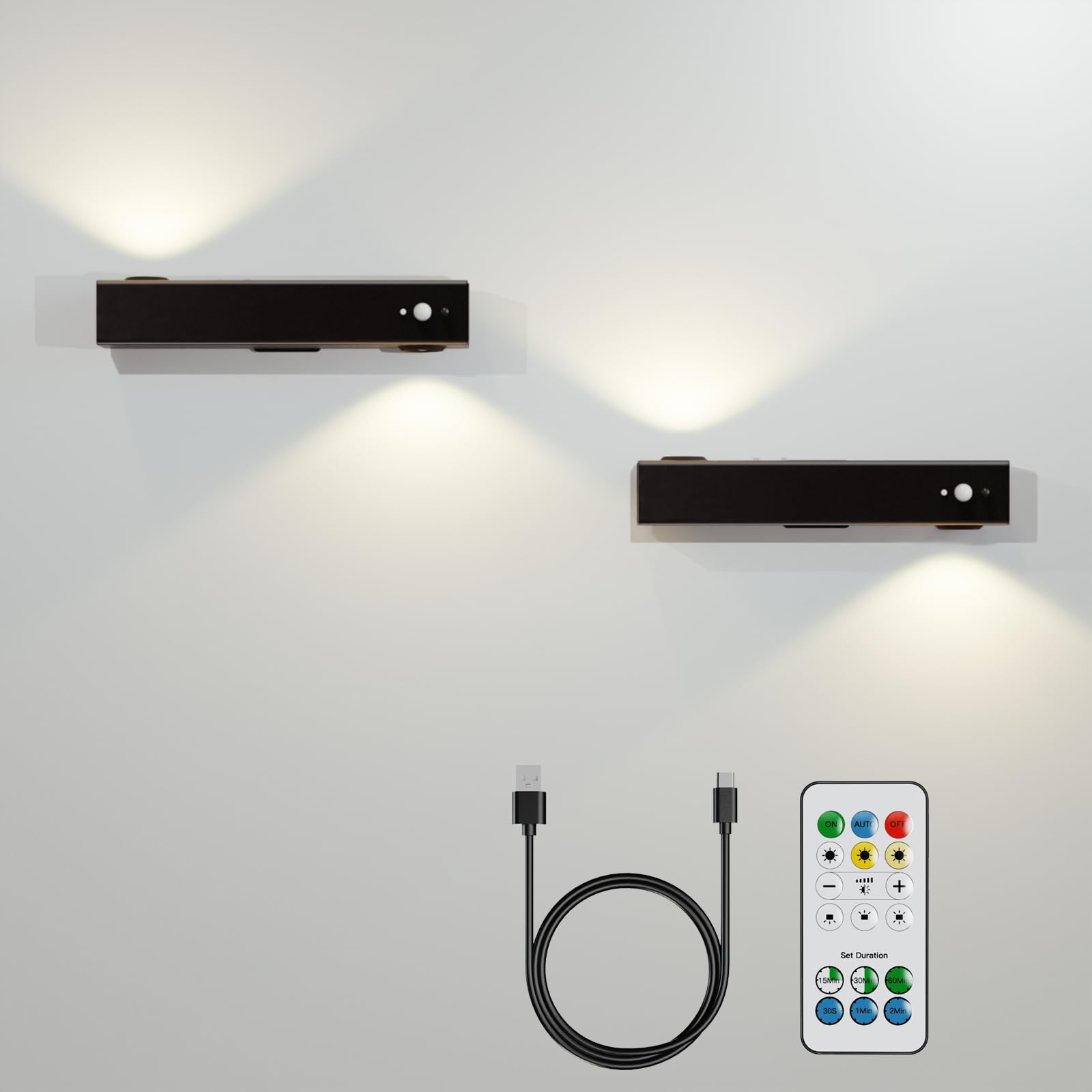HWAWFSD Motion Sensor Wall Light with Remote Control, Rechargeable Magnetic Wall Light, Wireless Motion Sensor Light Indoor Suit