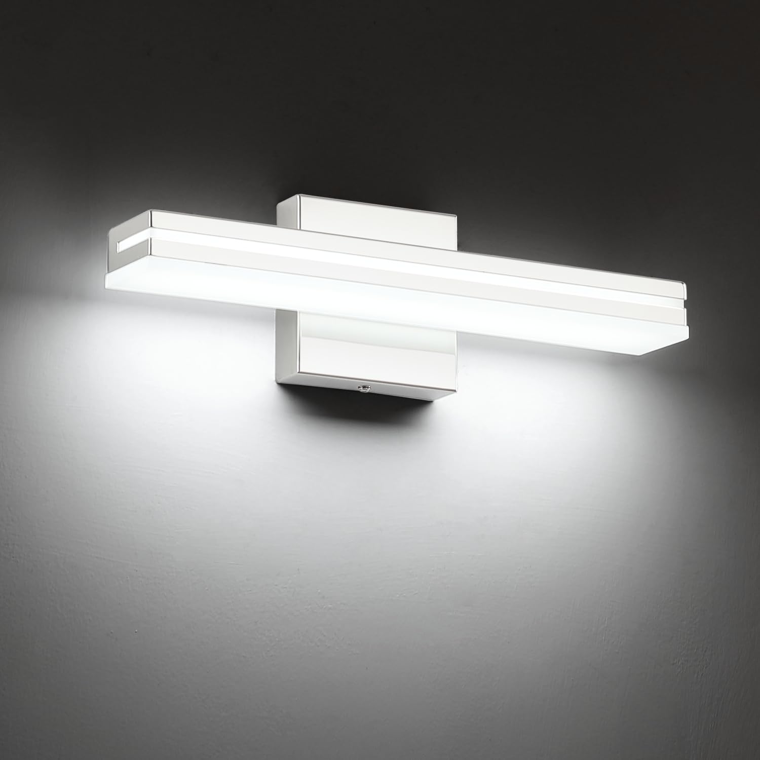 Sinerise 16-Inch Led Modern Bathroom Vanity Light Bar  Chrome Modern Acrylic Bathroom Wall Lighting Fixtures Over Mirror (Cool White 6000K)