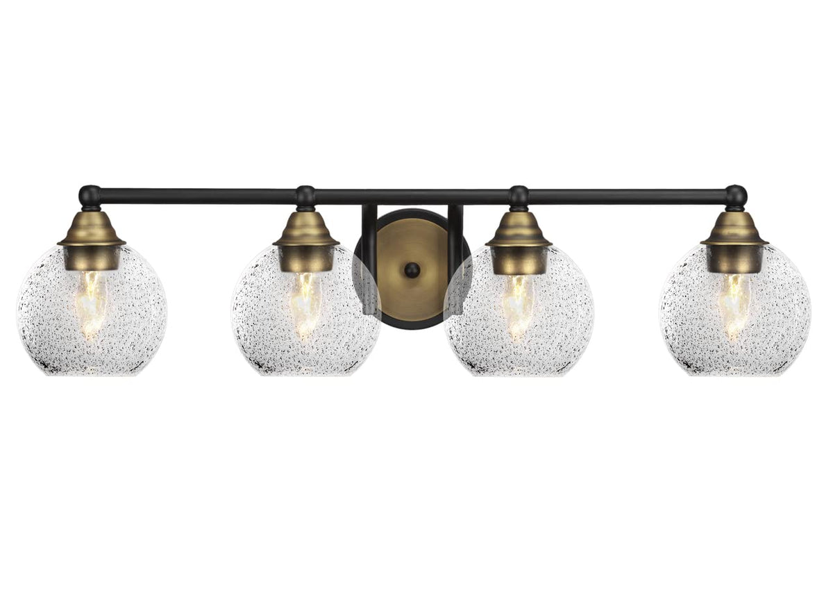 Toltec Lighting Paramount 4 Light Bath Bar In Matte Black & Brass (3424-Mbbr-4102)